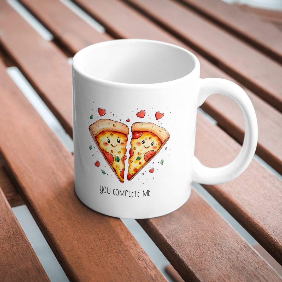 'You Complete me' Pizza Printed Mug