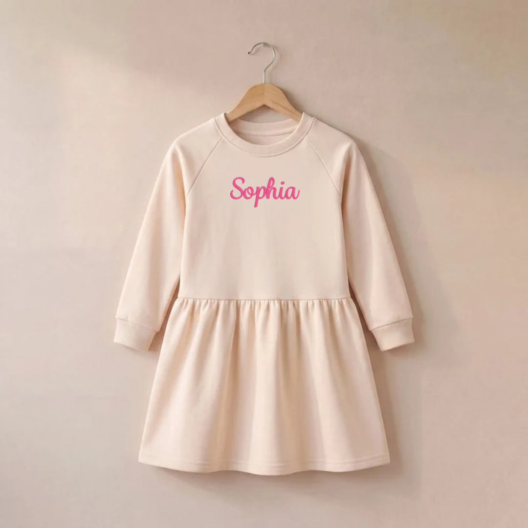 Kids Sweatshirt Dress- Embroidered Name