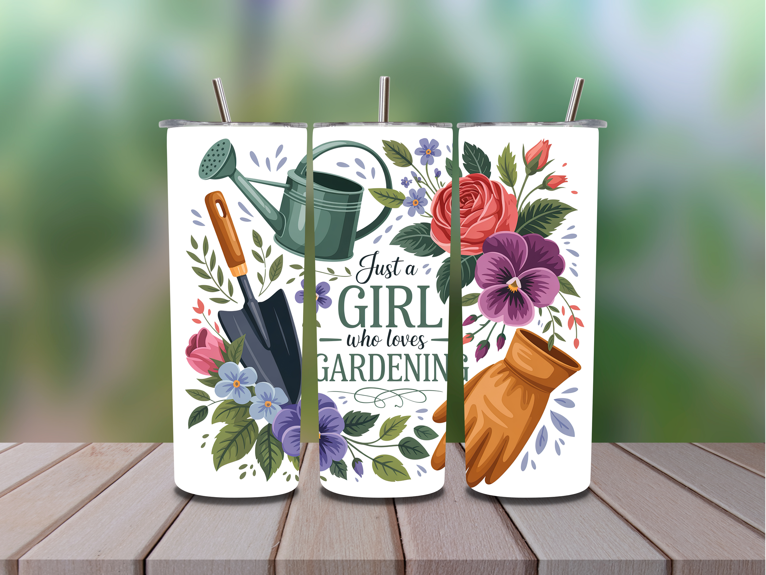 20oz Tumbler Gardening - Sparkle or Plain Tumbler Available