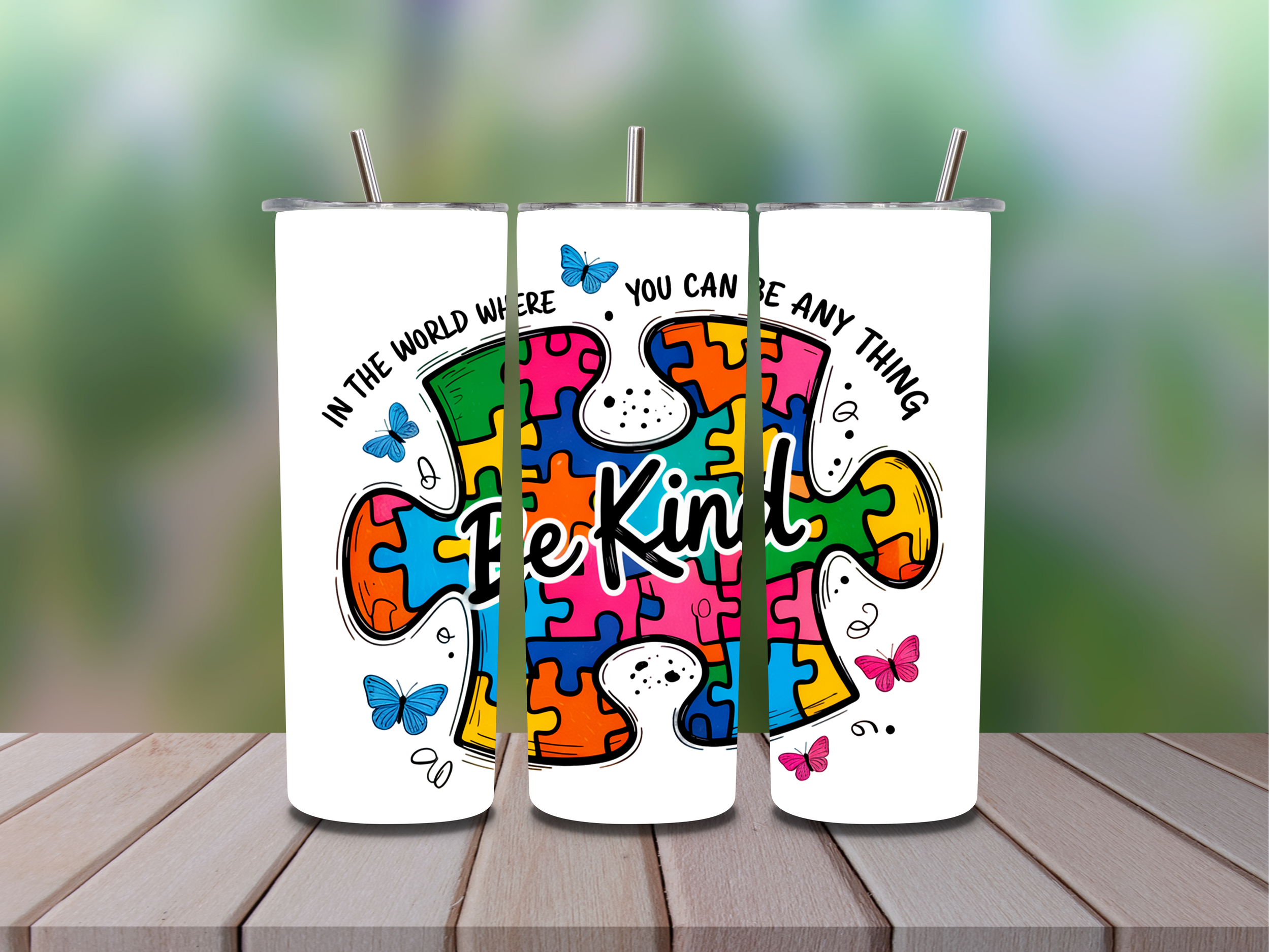 20oz Tumbler Be Kind- Sparkle or Plain Tumbler Available