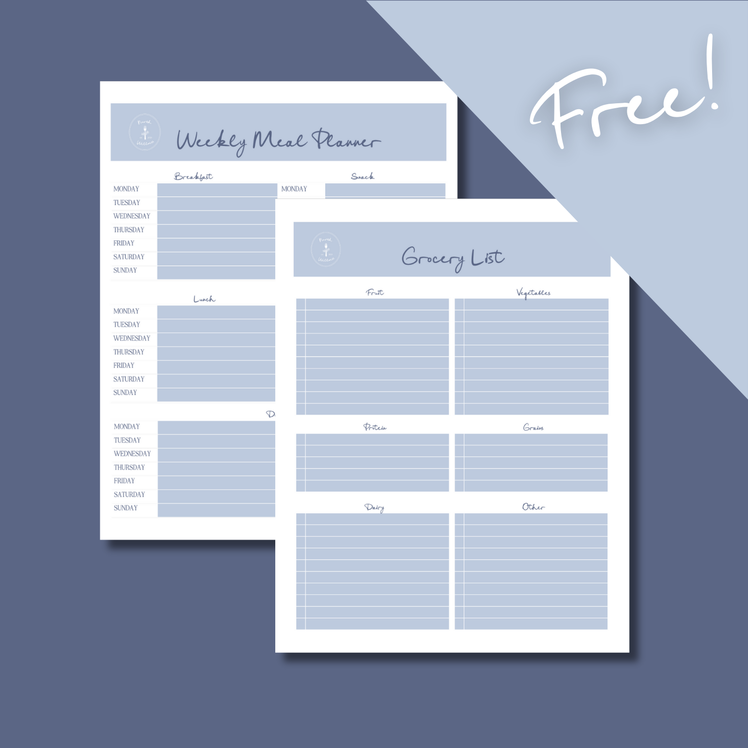 Weekly Meal Planner & Grocery List Template