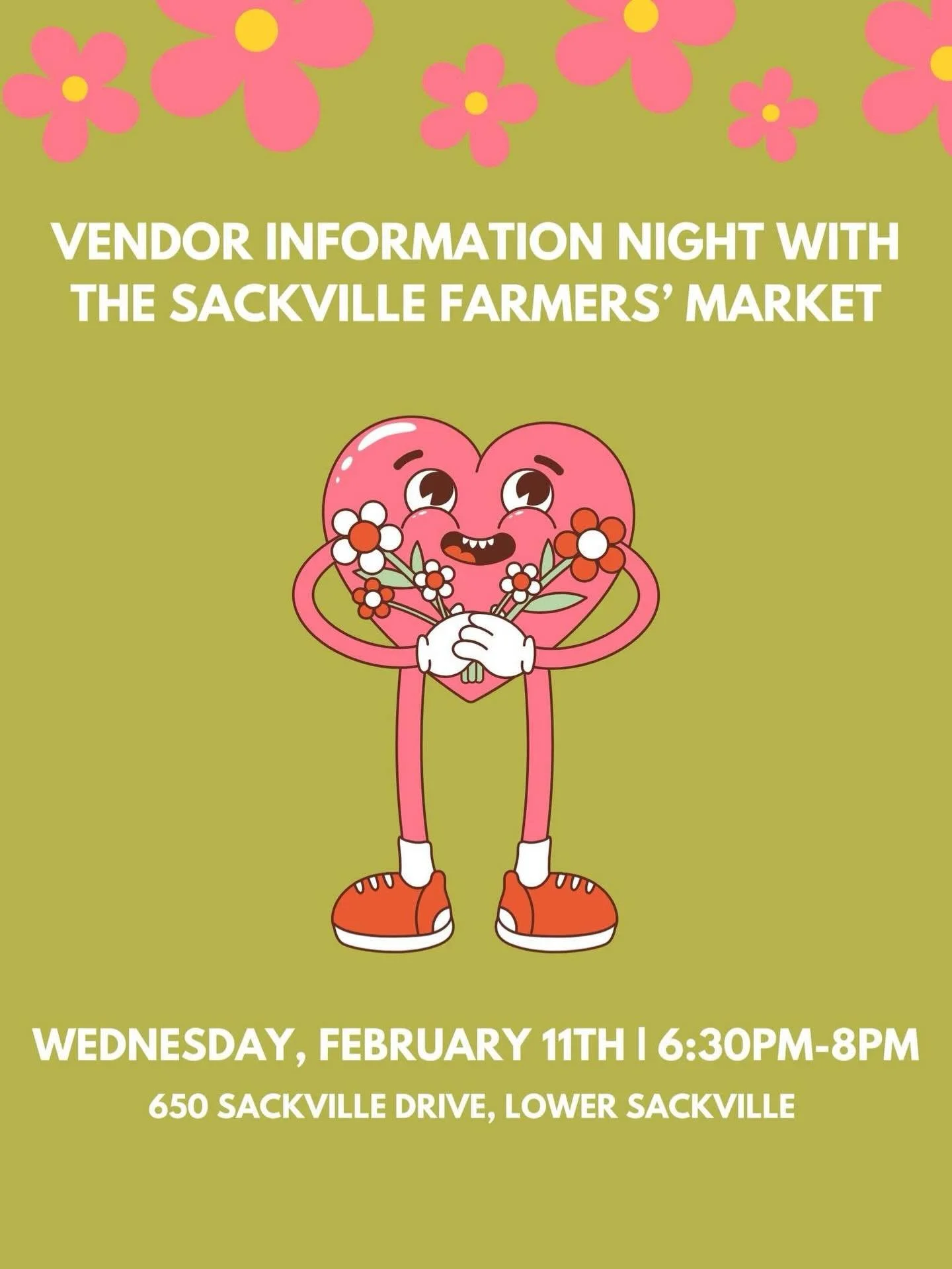 calling all small business owners! 💐🐓✨

Are you a maker, baker, or farmer? Join us on Wednesday, February 11th, 2026 at Acadia Hall for a vendor information night! Meet some of our team, learn about our 2026 season, and gain valuable knowledge abou