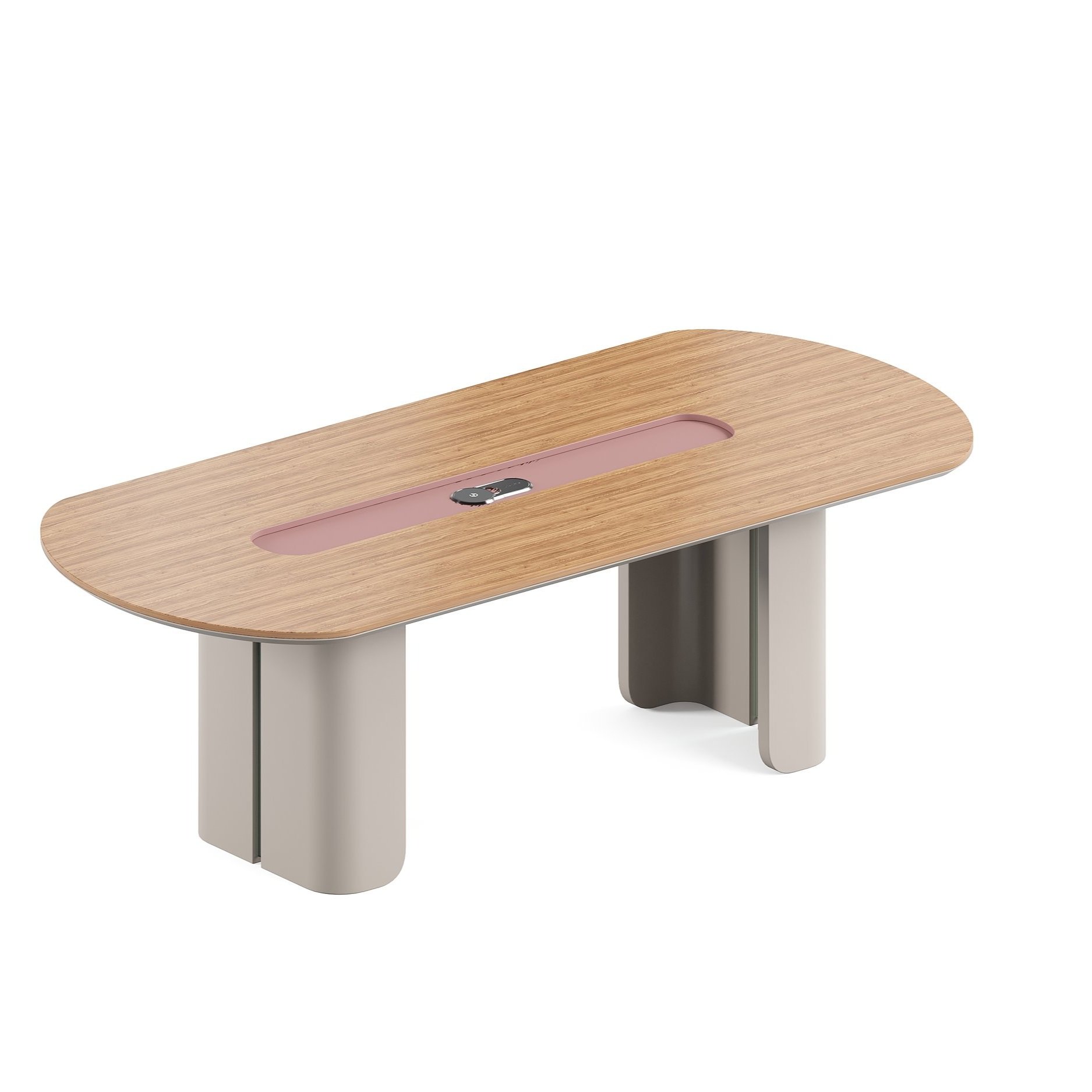 Sandalwood Duo Frame - Modern Conference Table with Dual-Column