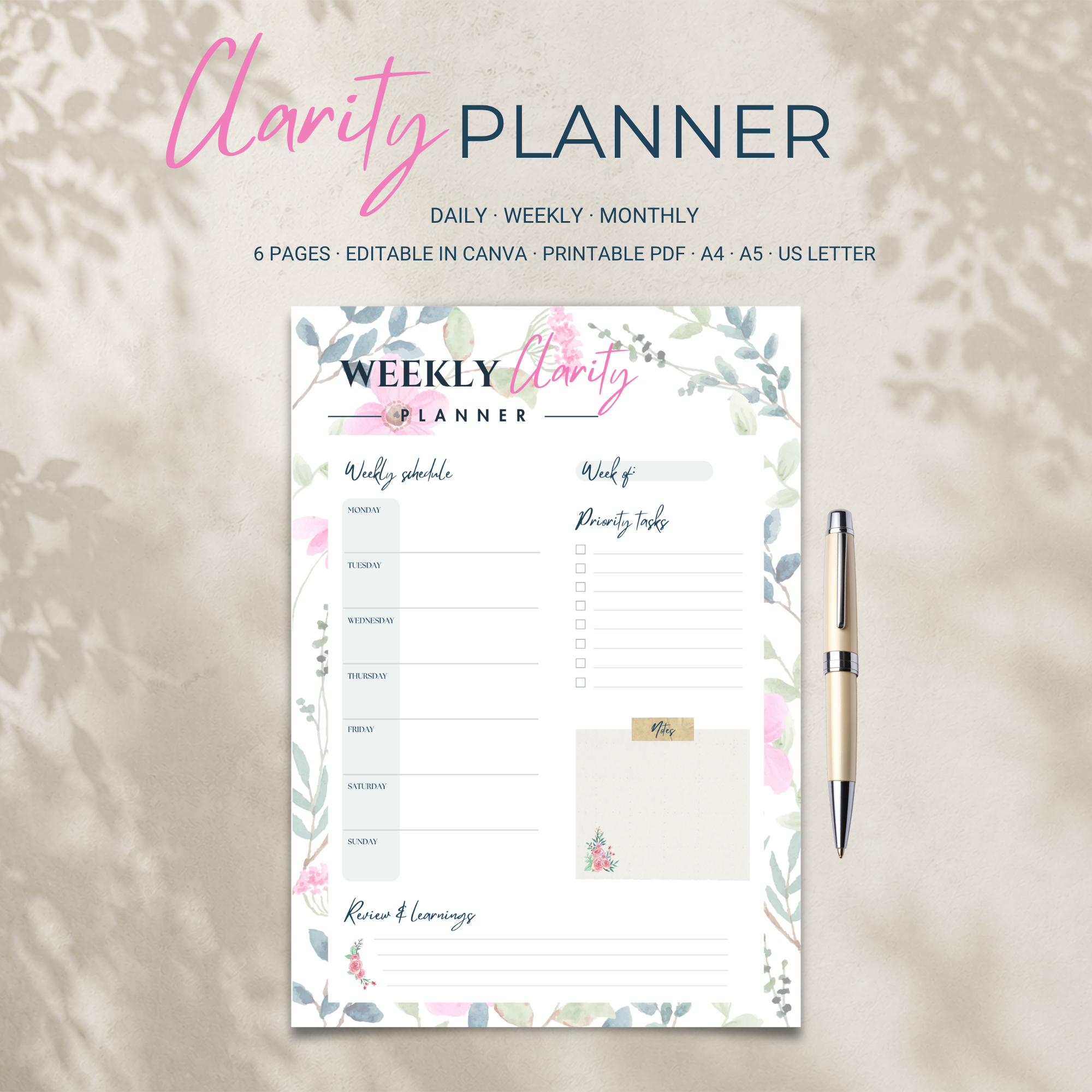 Planner | Weekly, Daily, Monthly