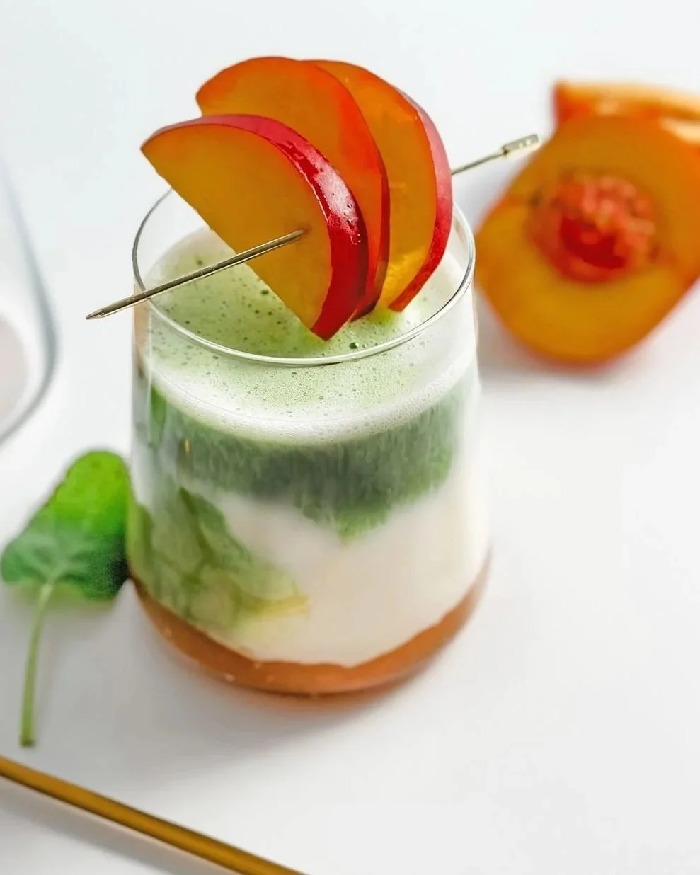 Peach Matcha Latte 