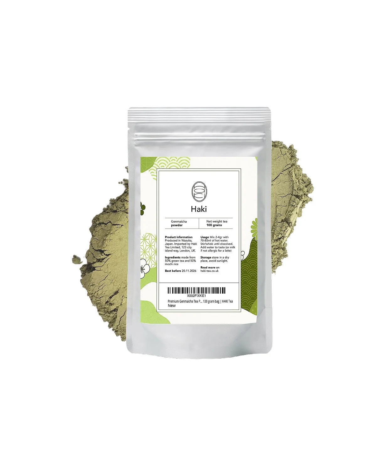 Haki Genmaicha powder 100 gr bag.jpg