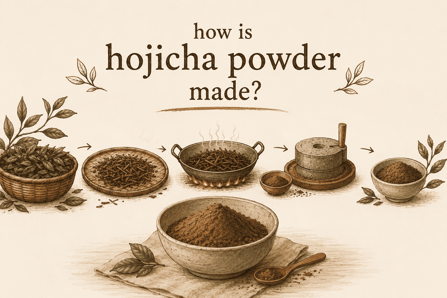 How is hojicha powder made?