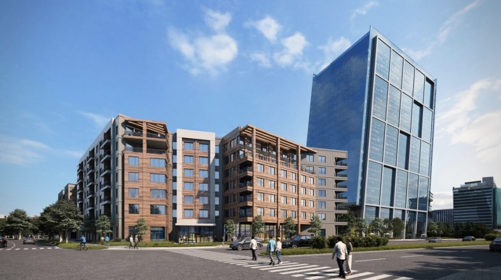 Rendering of Reston Station building highlighting the design and installation of network infrastructure supporting the building’s WiFi system.