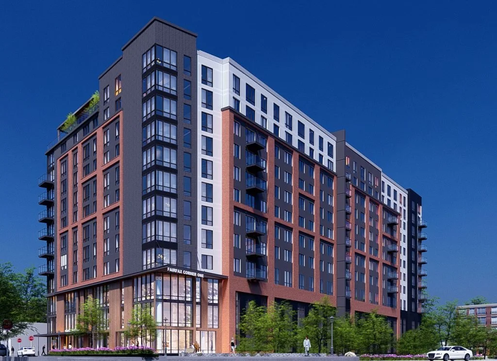 Rendering of The Vista building with design/build services completed for integrated building technology systems.