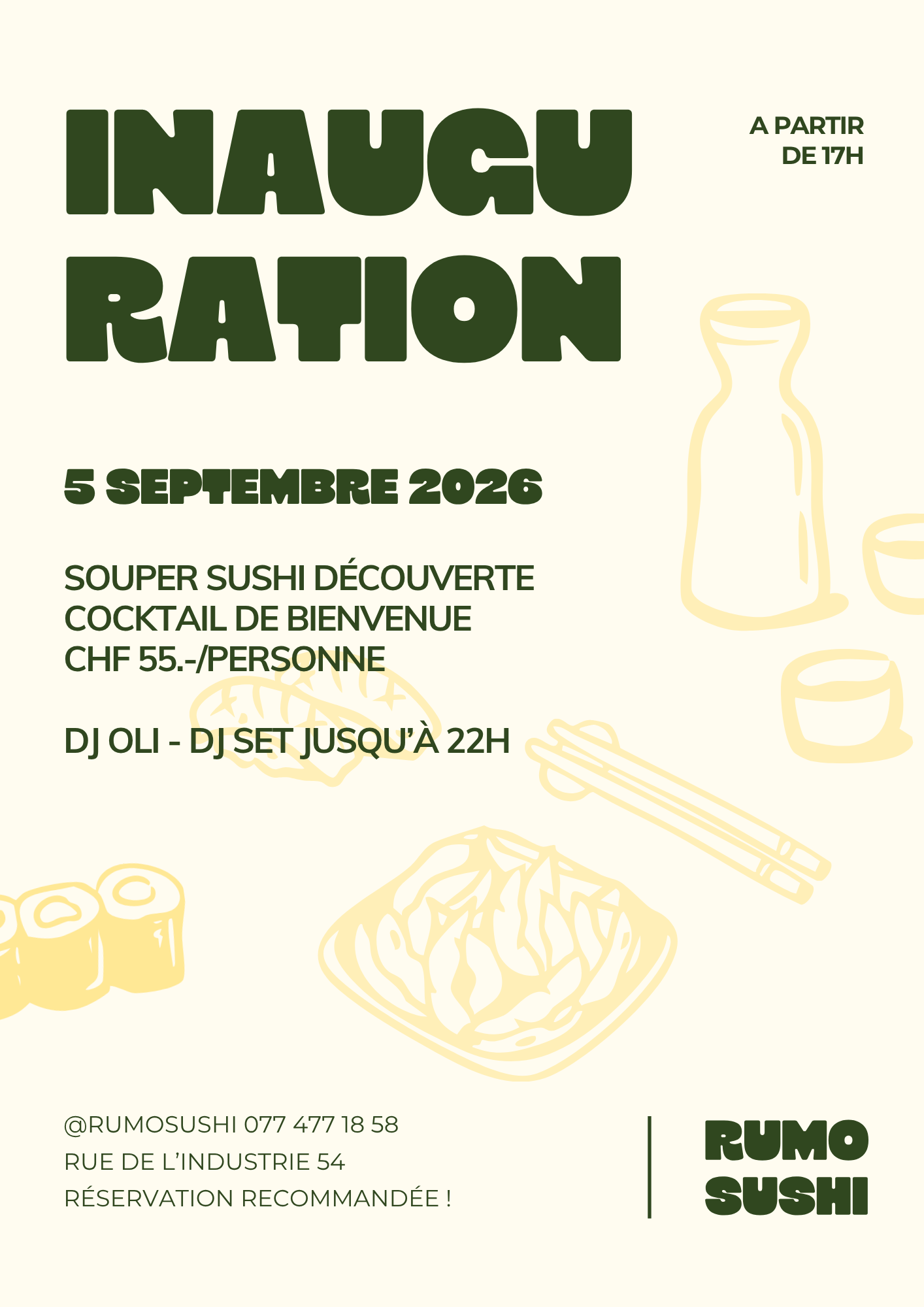 Flyer de l'inauguration de Rumo le 5 septembre 2026