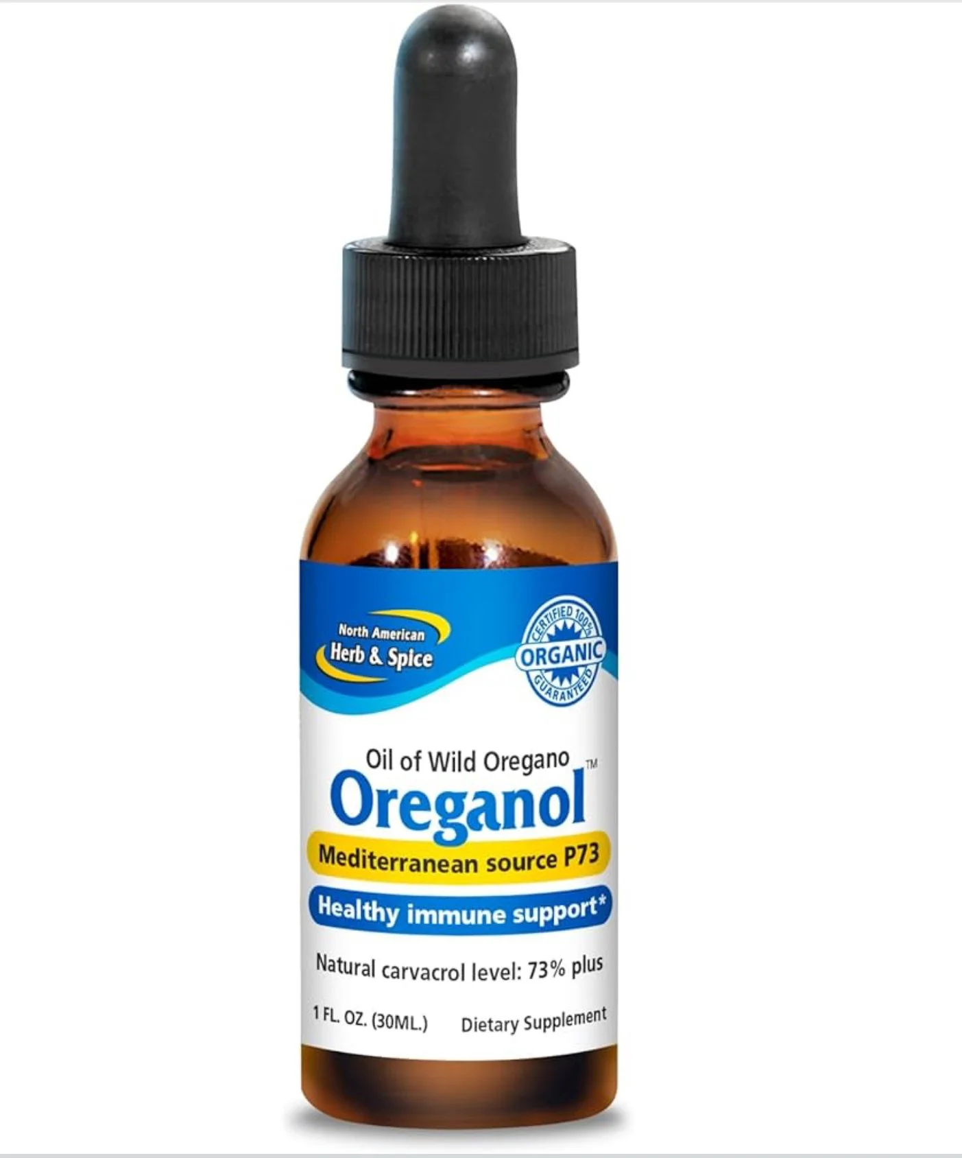 North American Herb & Spice Oreganol - 1 fl. oz. - Unprocessed, Wild, Organic Oregano Oil - Mediterranean Source P73

Recommended for immune booster and anti bacterial 