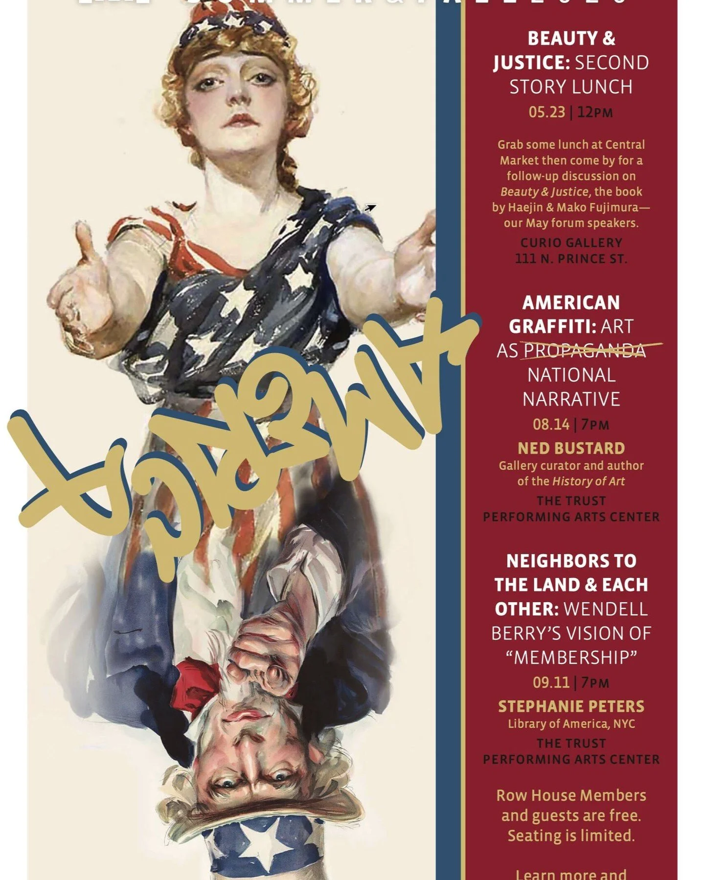 Summer '26 at The Row House 🤽&zwj;♂️ 
Hit our site to read the fine print and SAVE THE DATES
#therowhouseforum #seamonkeys #christandculture #merica250 #summer 
Poster by @nedbustard