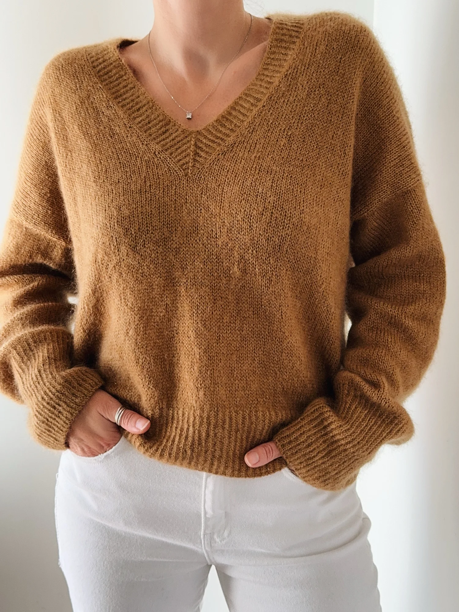 Tenane Sweater V Neck Knitting Pattern — Caidree
