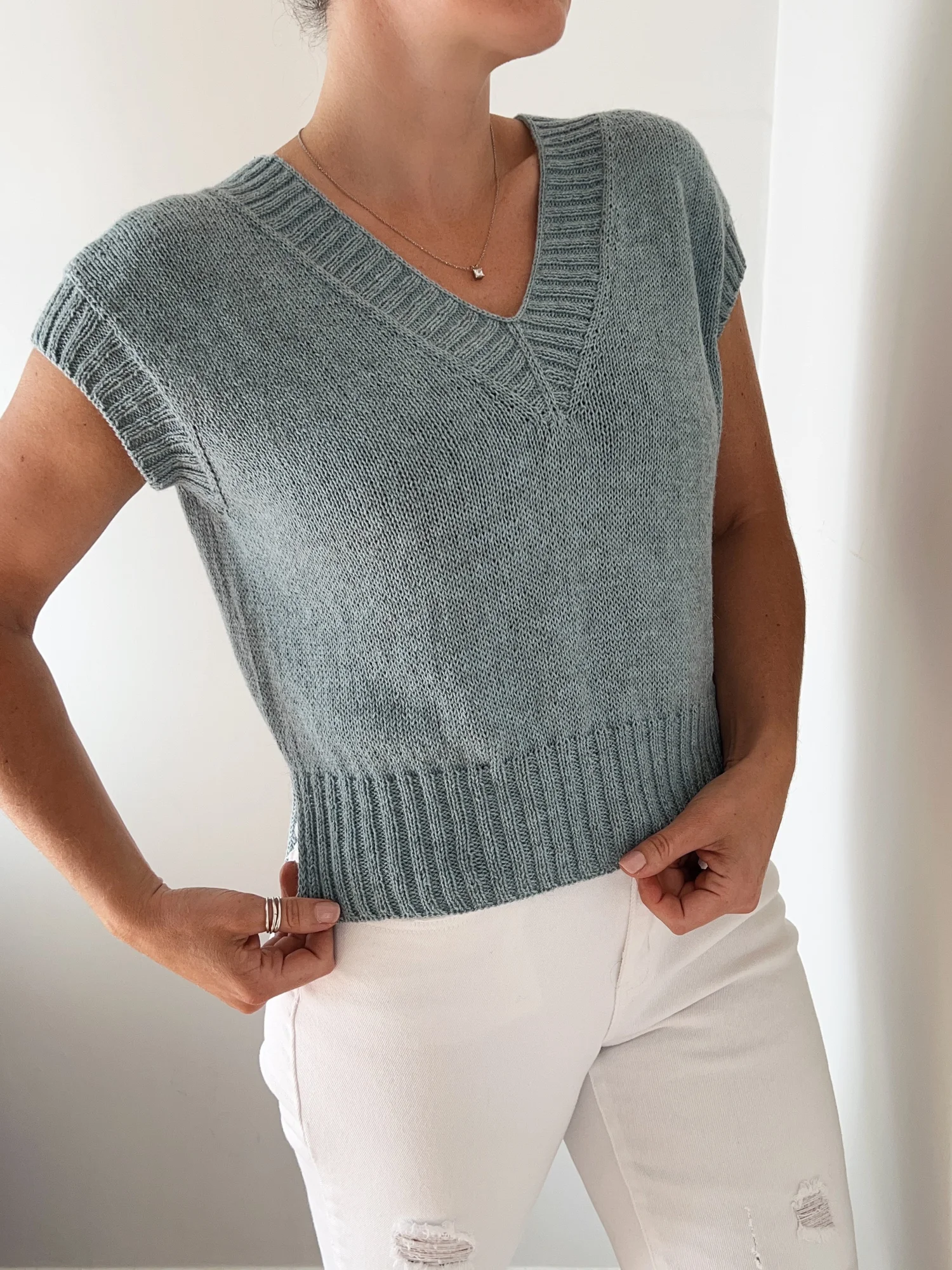 Suri Shirt V neck Knitting Pattern — Caidree