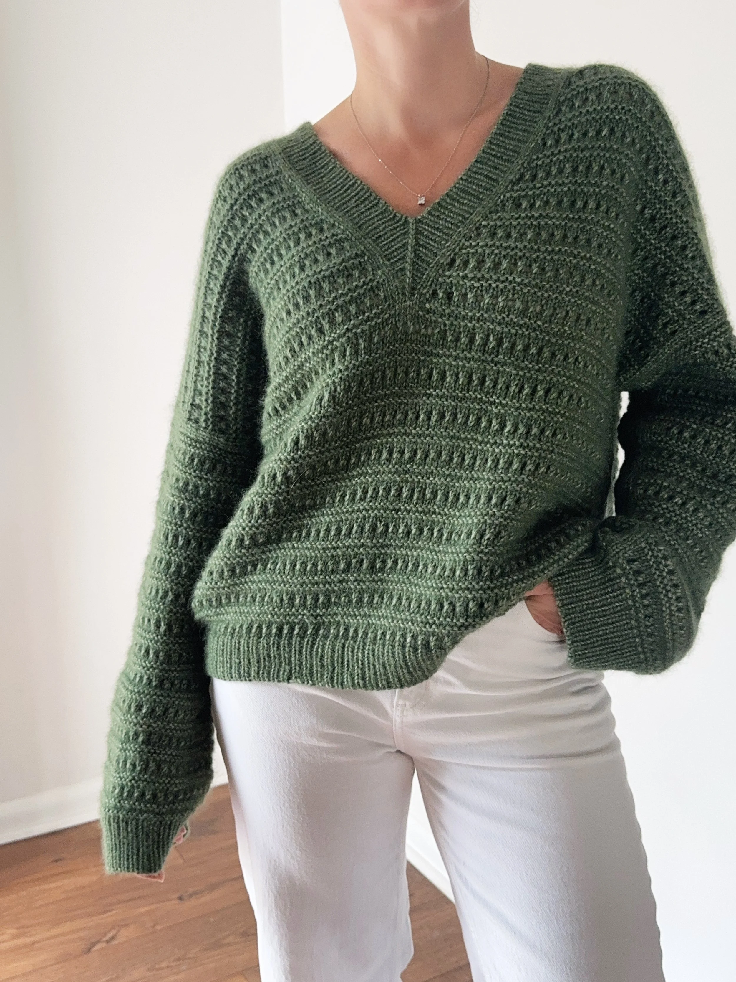 Knitting Pattern Yutori Sweater V Neck