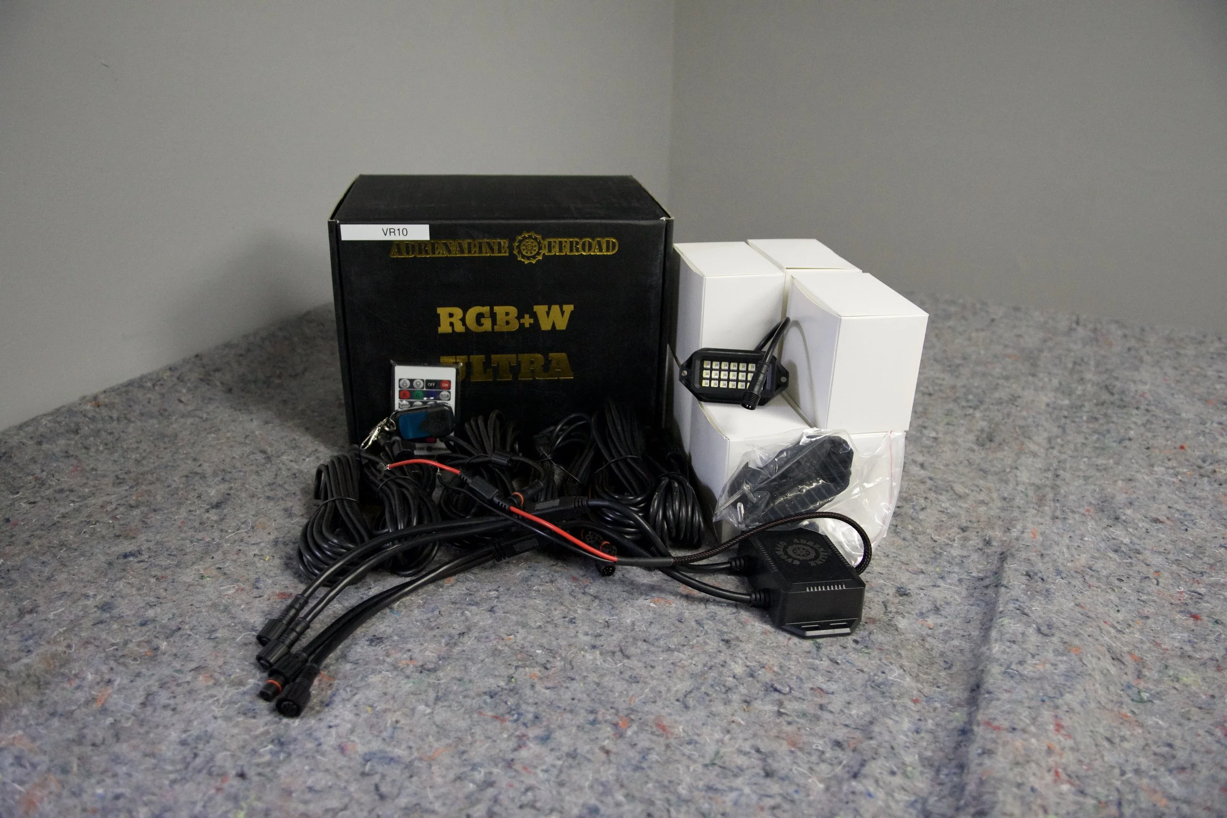 RGB+W LED pod lights with wiring harness