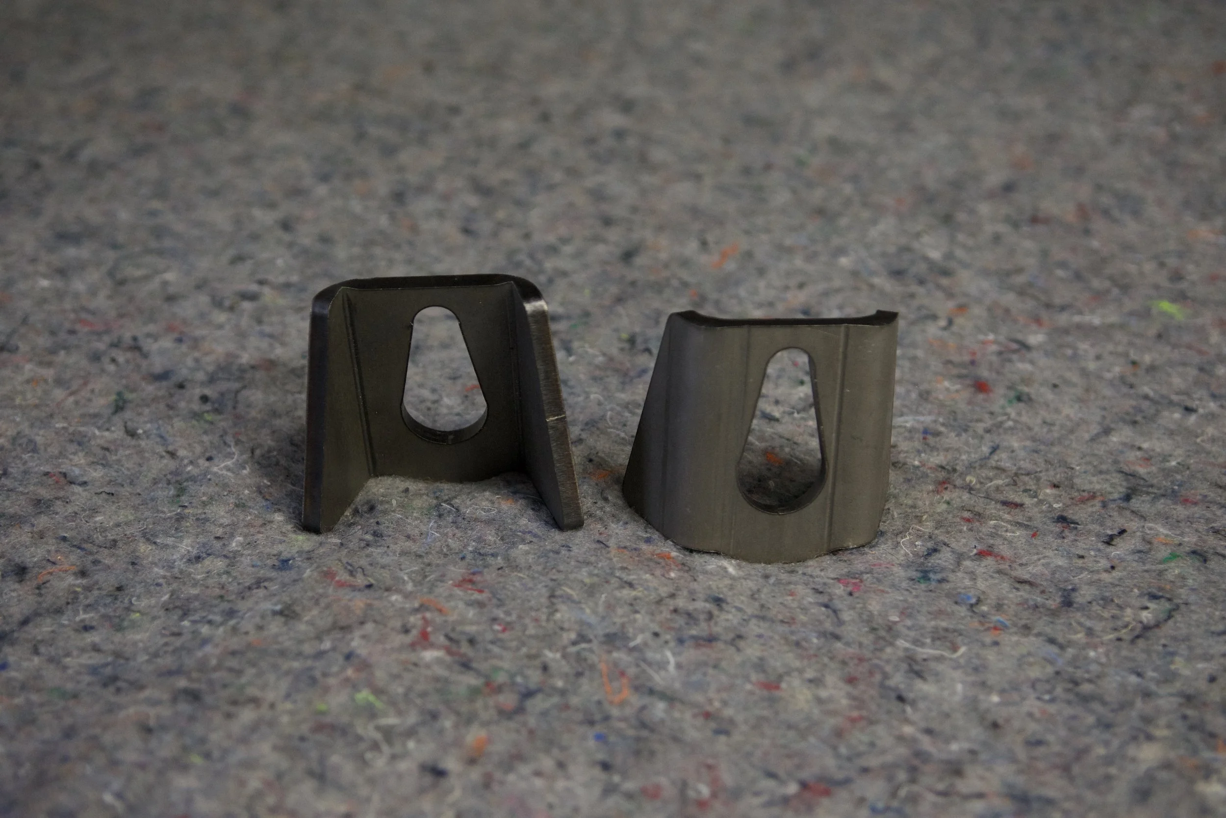 Heavy-duty weld-on ratchet strap tie down brackets (pair). CAD-built, 1/4" steel, CNC bent. Perfect for trailers, bumpers, frames & flatbeds.