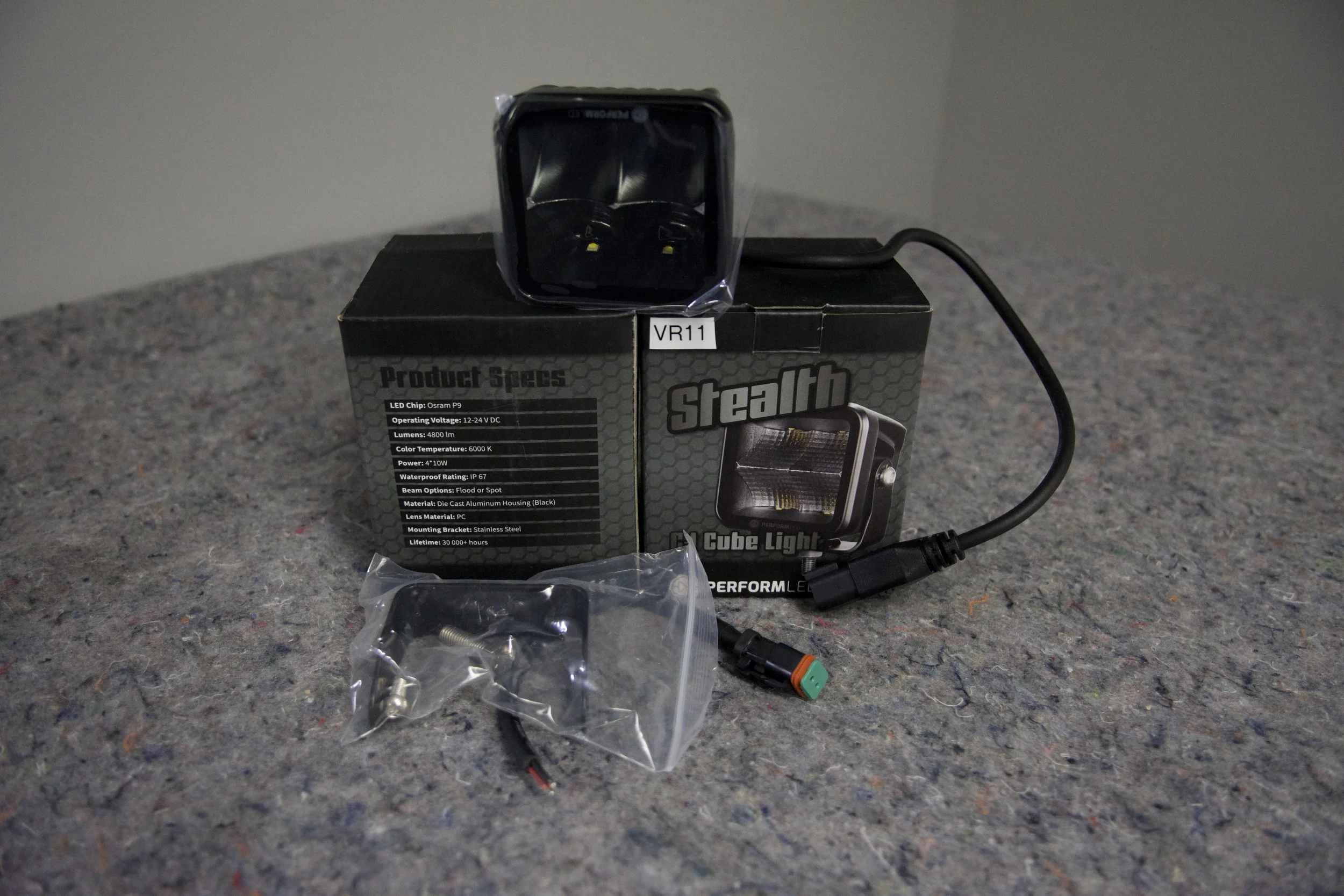 Stealth C-1 compact cube LED spotlight with bracket