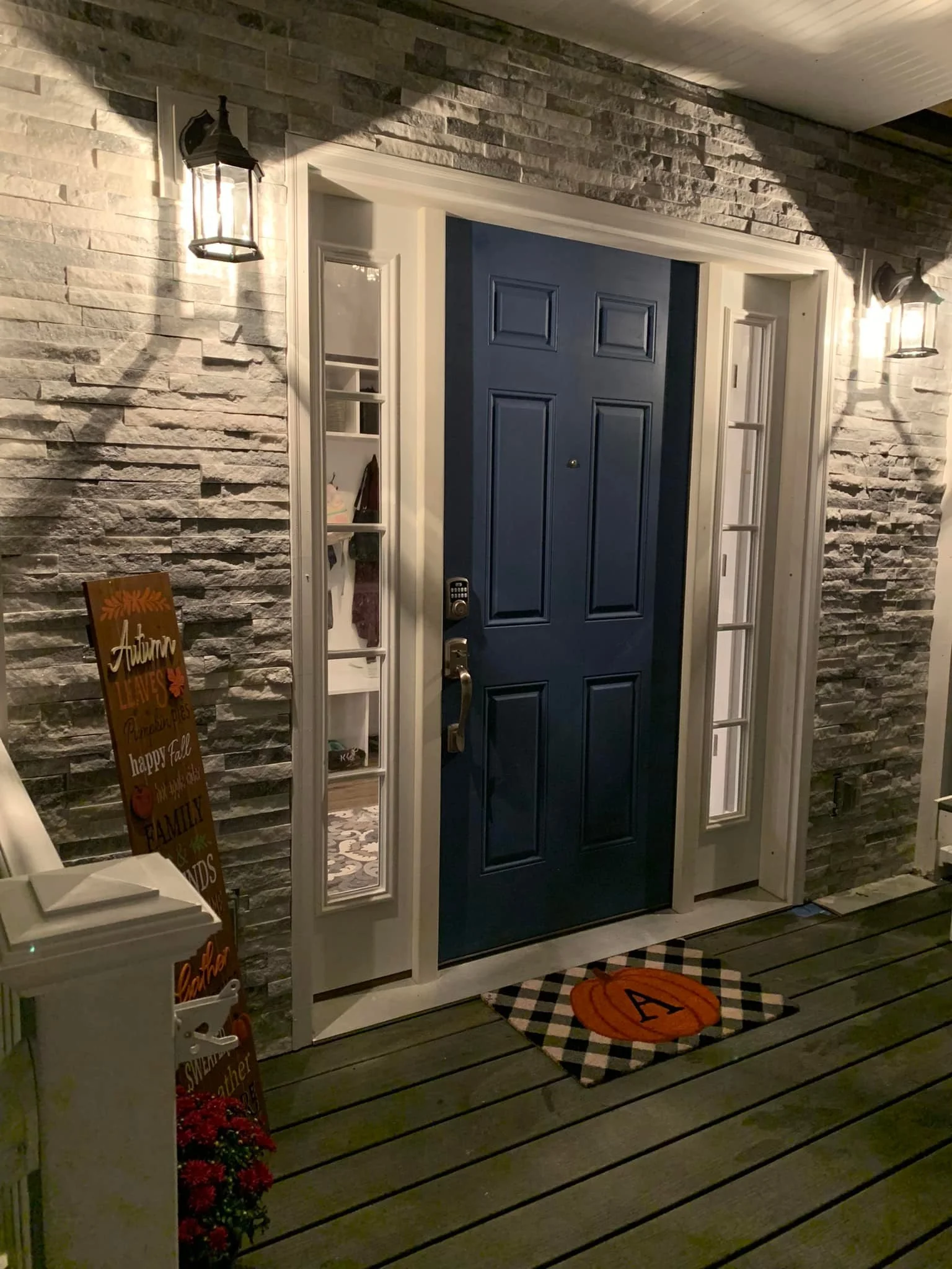New front door and stone work