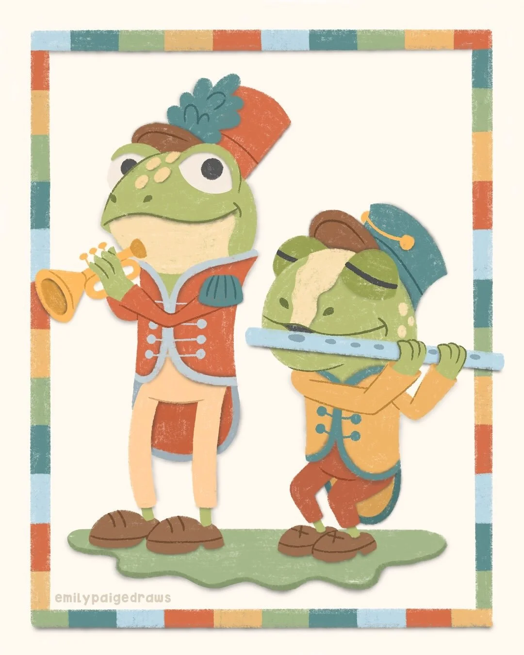 peachtober day 18 - toad✨
#peachtober25 #peachtober25toad 

this one&rsquo;s my over the garden wall moment! what song do we think they&rsquo;re playing?🤔

(and yes, I know they&rsquo;re frogs in the show but I couldn&rsquo;t resist drawing my own v