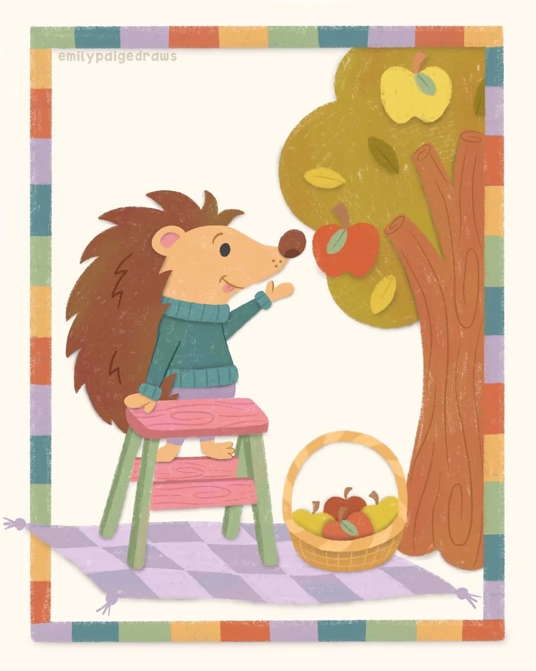 peachtober day 29 - sour✨
#peachtober25 #peachtober25sour 

fall apple-picking anyone?🍎🍏

hopefully these apples aren&rsquo;t too sour, but this just felt like such a perfect autumn activity!

tune in tomorrow for a new friend!✨
&bull;
#peachtober 