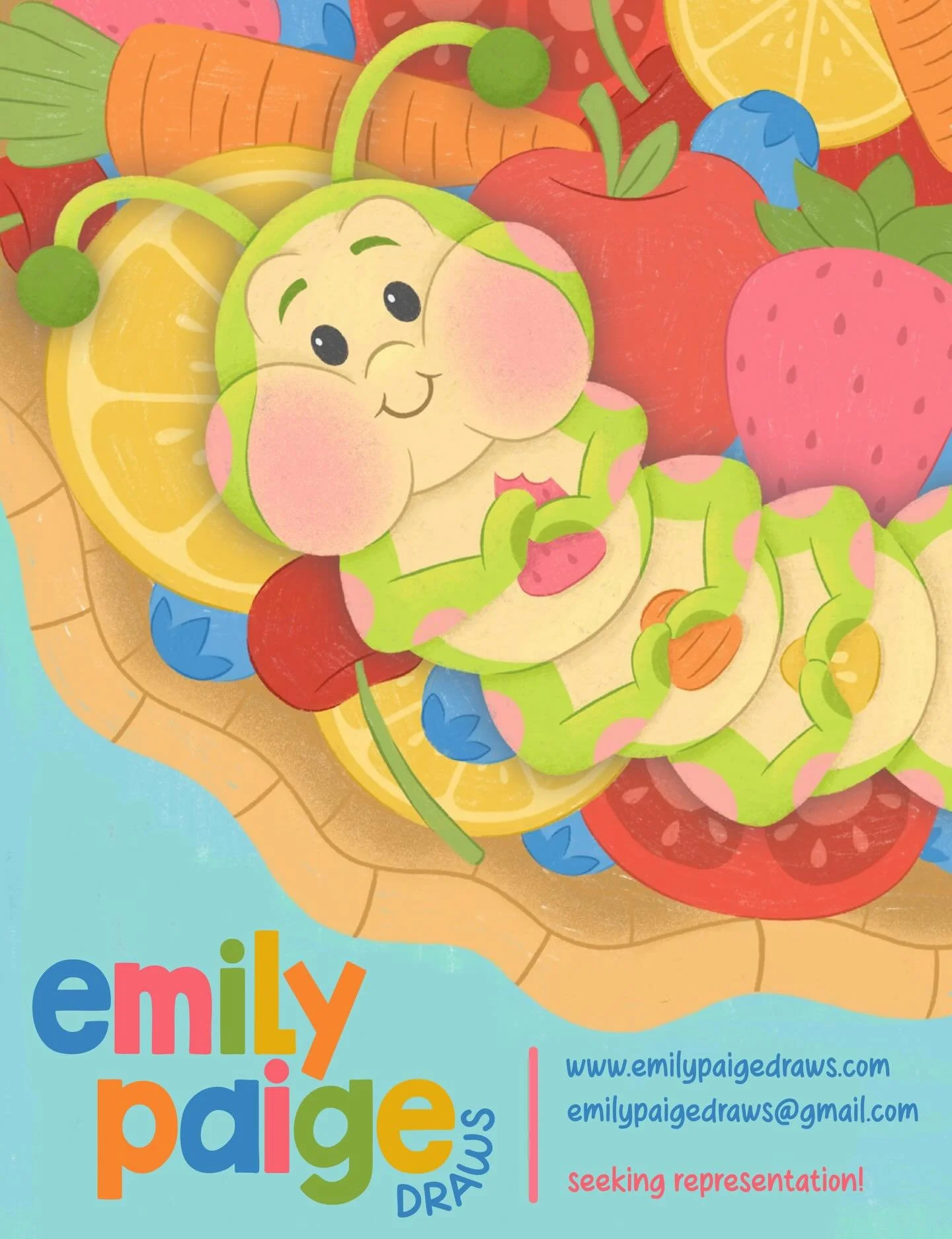 Hi #kidlitartpostcard day!!🍓

I&rsquo;m Emily and I love to draw cute, cozy characters &amp; the whimsical environments they inhabit! I create illustrations both digitally and by combining hand-cut felt pieces with elements of digital magic to spark