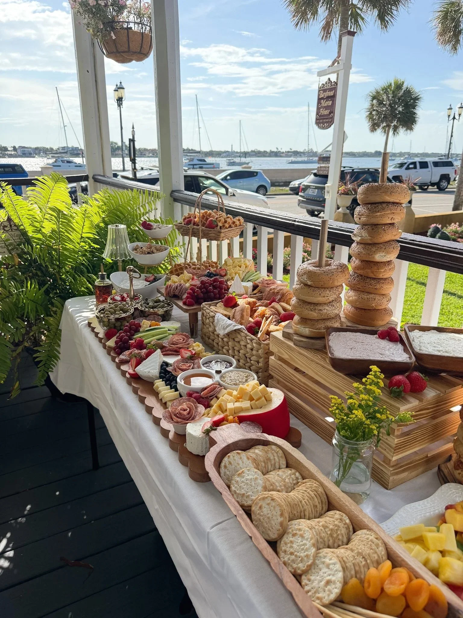 Grazing table with artisan cheeses, cured meats, and seasonal fruit for a gathering in Ponte Vedra, Florida.