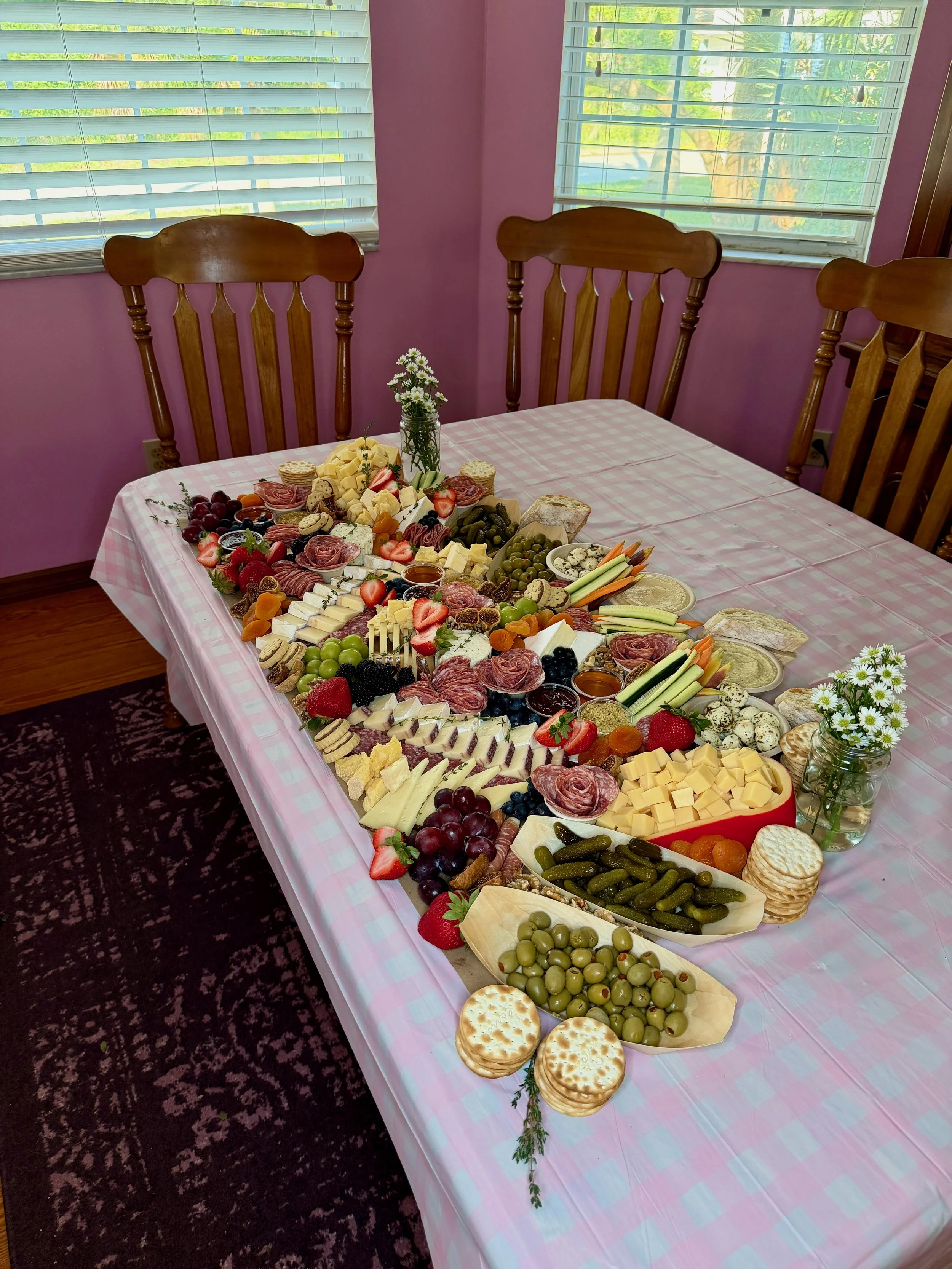 Fresh grazing table styled onsite in Fruit Cove, Florida.