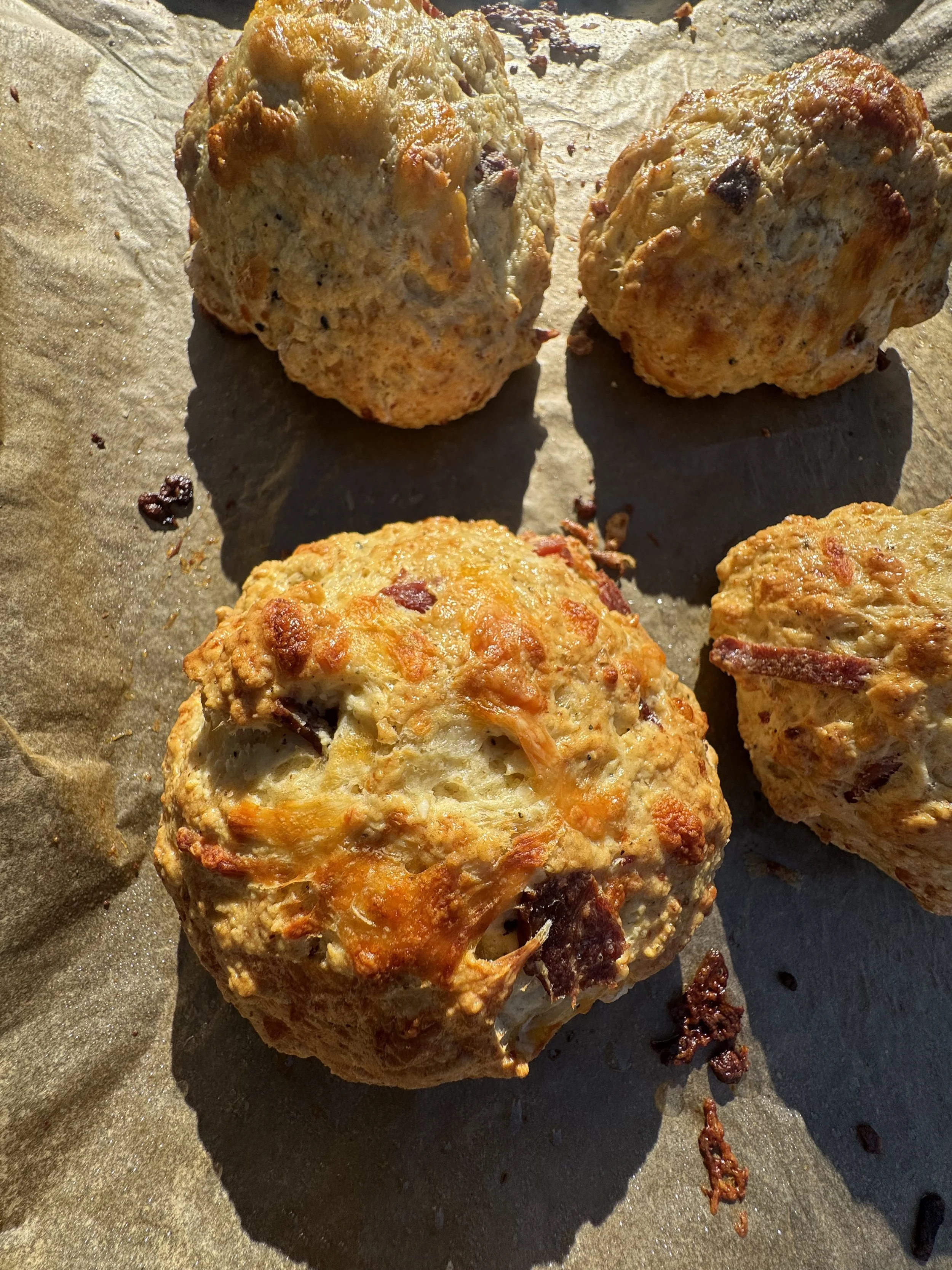 High-Protein Turkey Bacon and Cheddar Biscuits