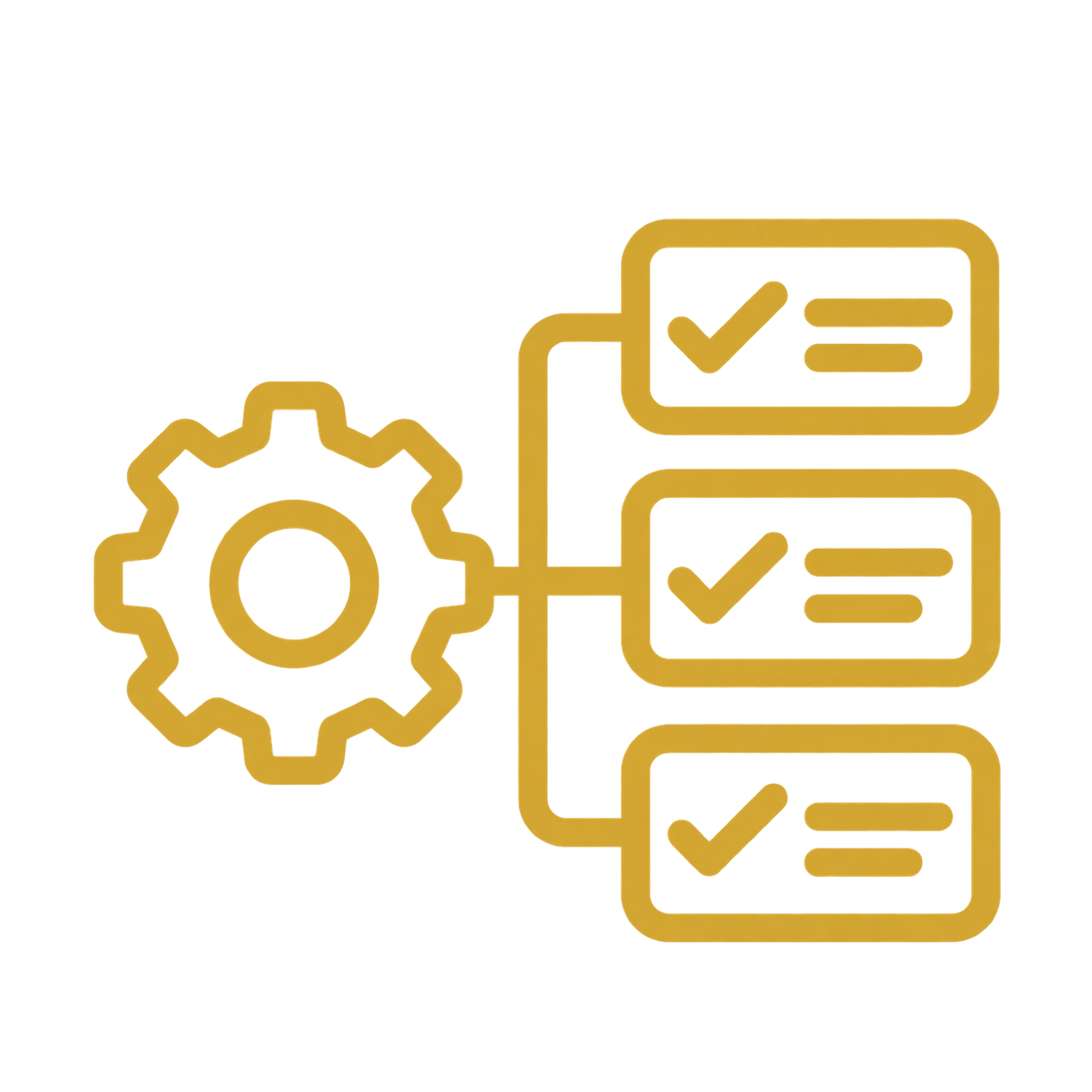 Icon representing a structured delivery process
