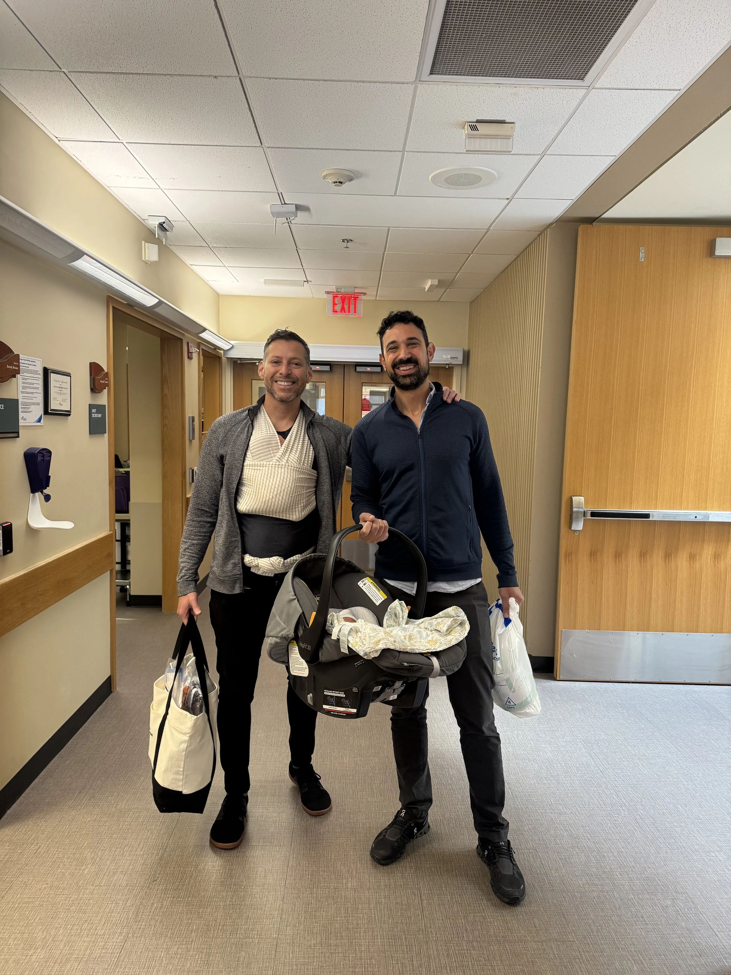 Erwin and Nader Villajani with their newborn twins