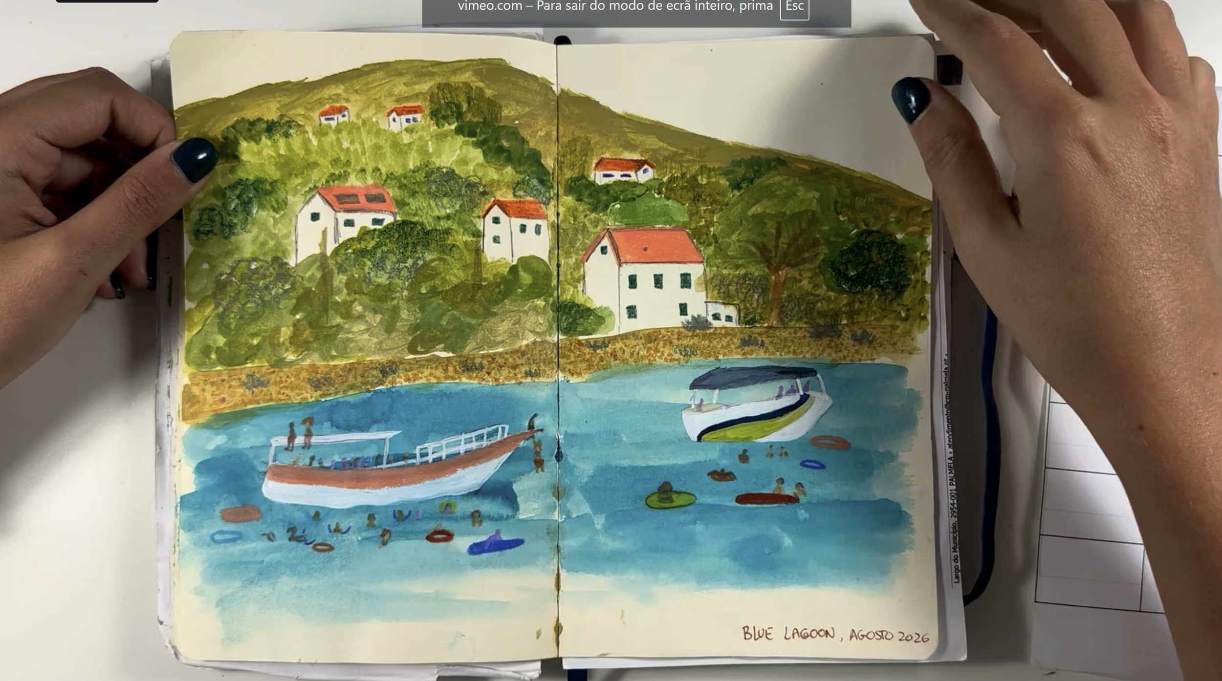 Materiais que levei para as férias, desenhos que fiz, livros que comprei - Croácia 2026