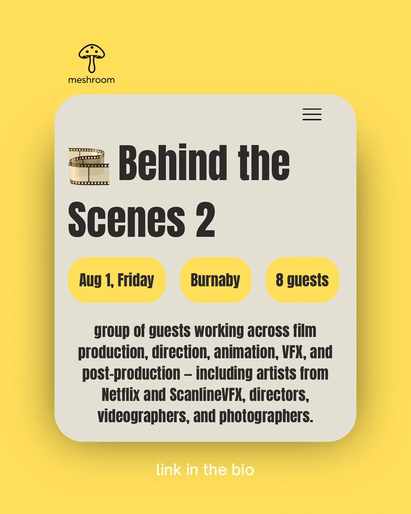 溫哥華 ｜中文圈職場人脈擴展 ｜Secret Dinner 
小型聚會 &bull; 深入交流 &bull; Just real people
⬇️Join the Dinner ⬇️
LINK IN BIO 🔗🔗