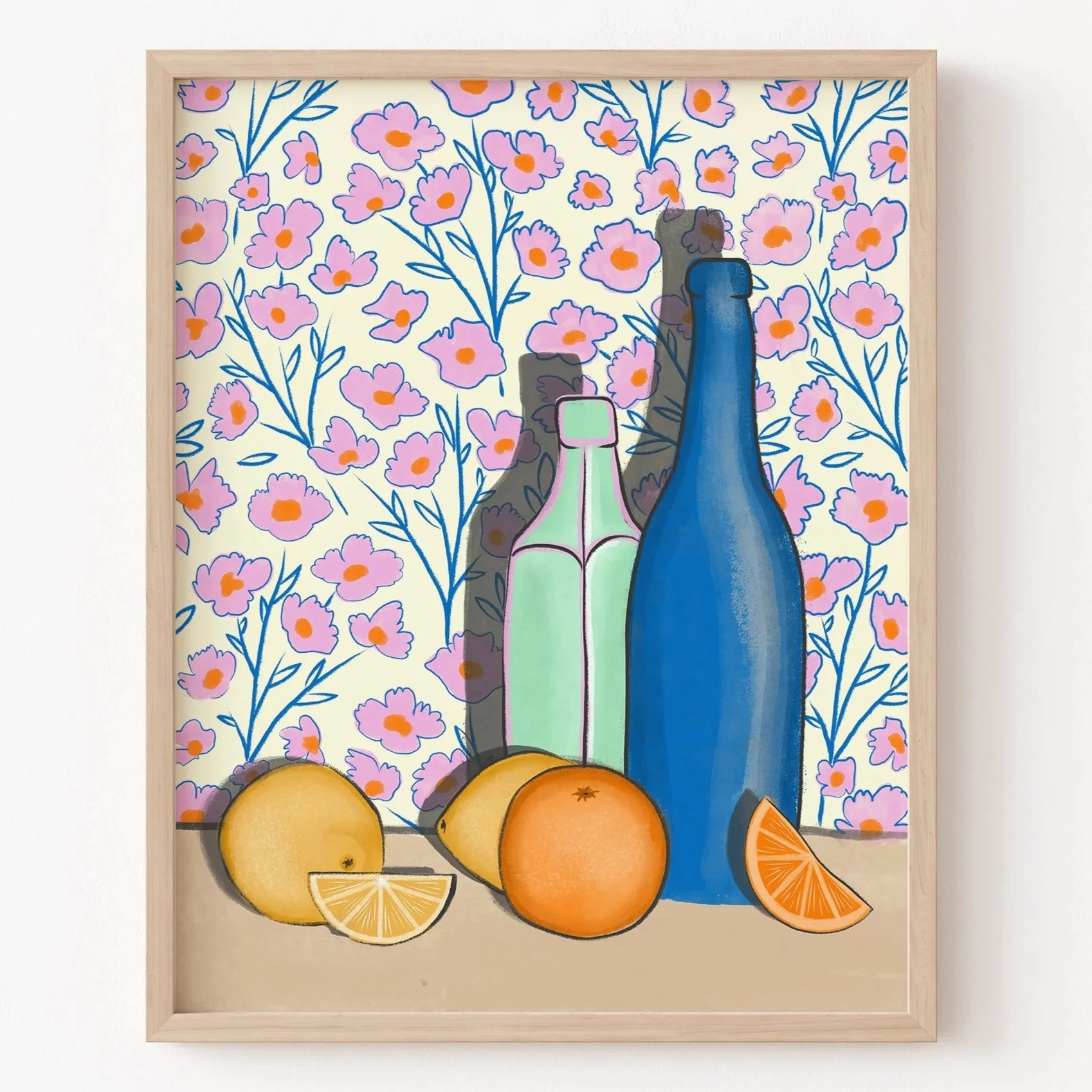 Oranges and Lemons Still Life, Colorful Kitchen Art Print