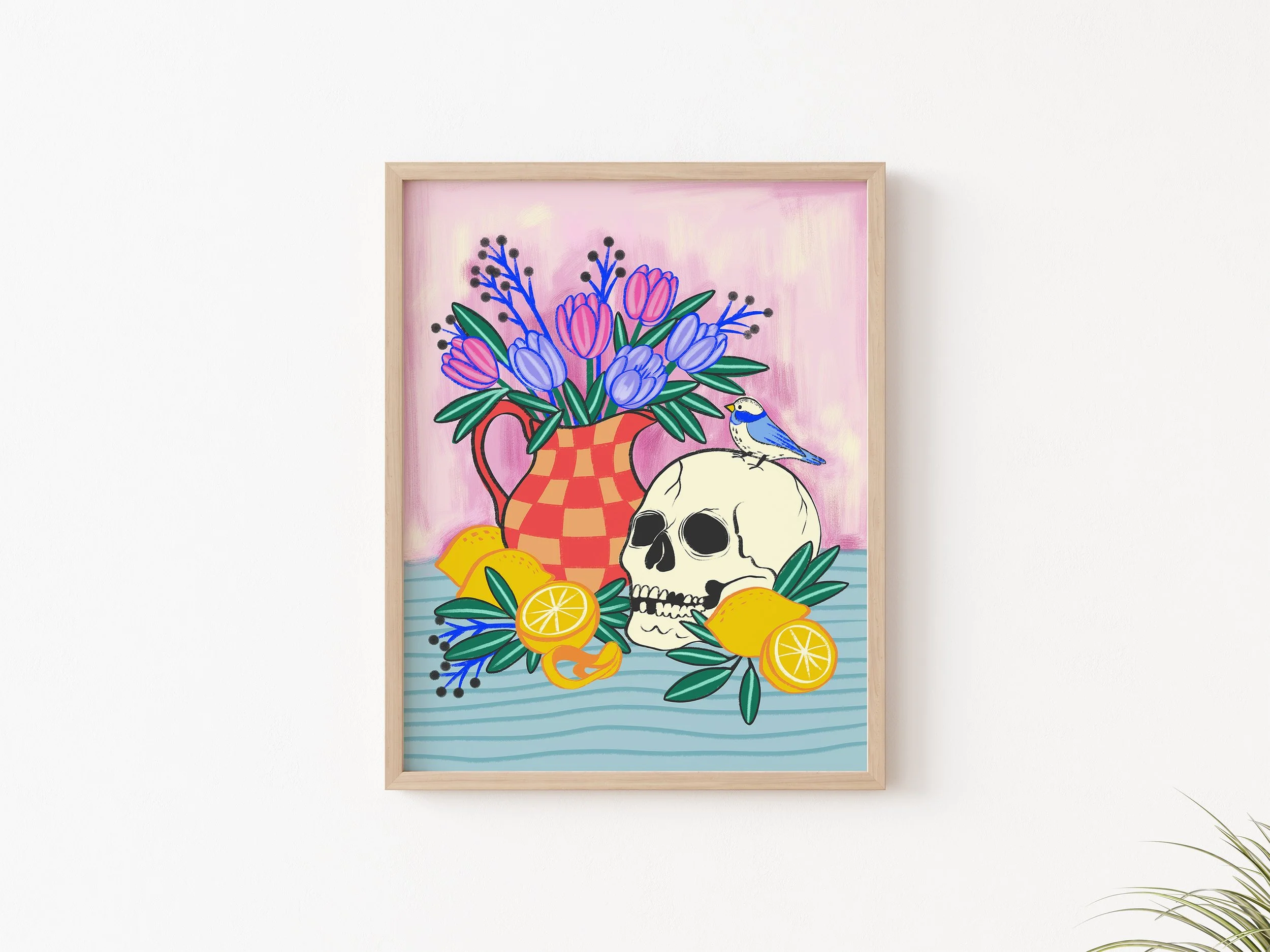 skull lemon bird floral still life 1.jpg
