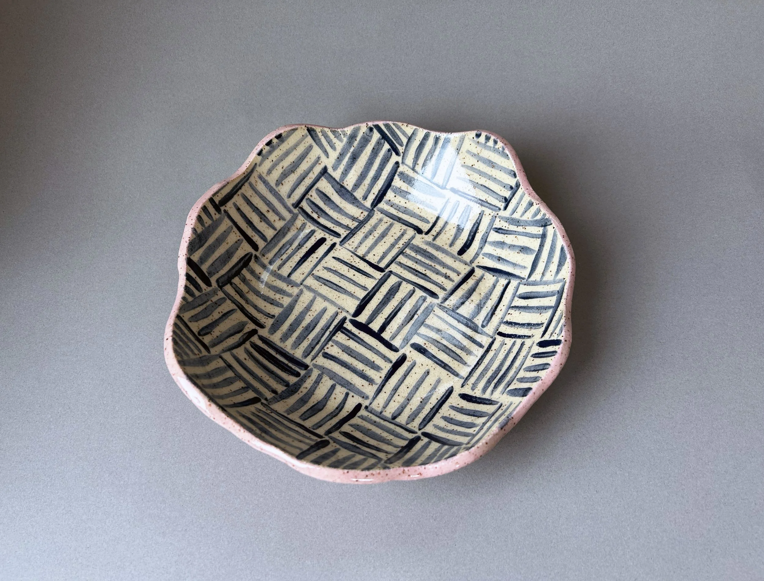 Blue and navy stripe stoneware bowl.jpg