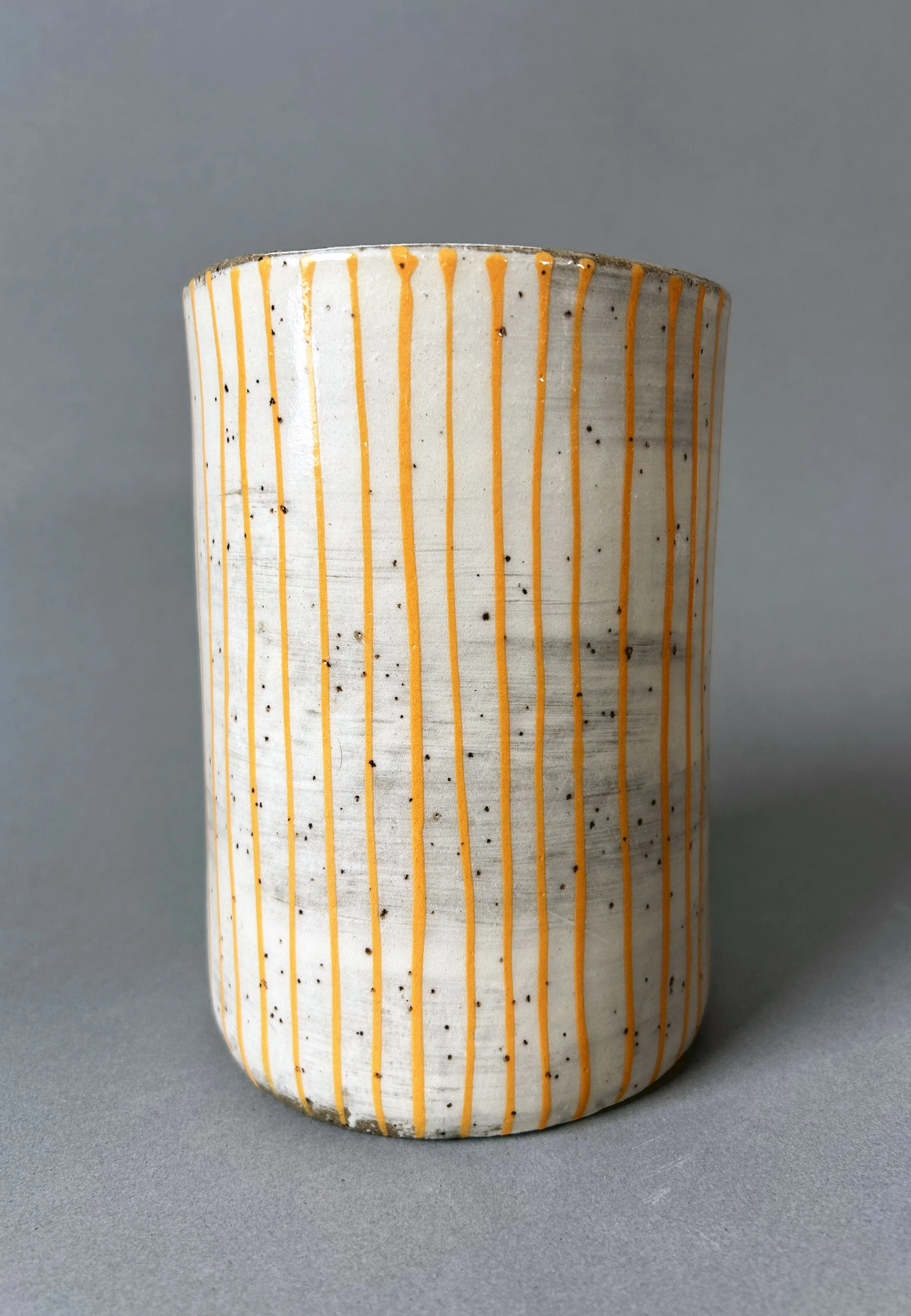 yellow stripes utensil holder stoneware.jpg