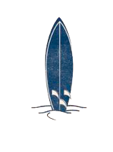 Una tabla de surf con un diseño de cielo estrellado con la letra 'S' en la parte inferior.