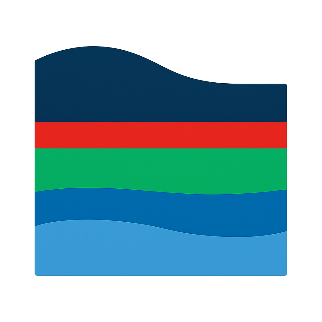 Illustration of a data chart with curved lines in blue, green, and red, on a dark background.