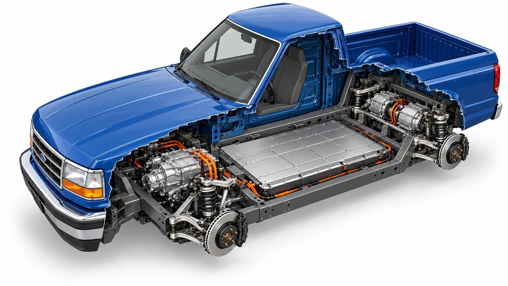 FORD F-150 • EV CUTAWAY
Concept visualization • Final fitment and components vary by project