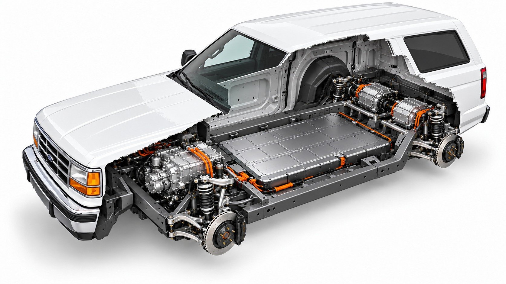 FORD BRONCO • EV CUTAWAY
Concept visualization • Final fitment and components vary by project