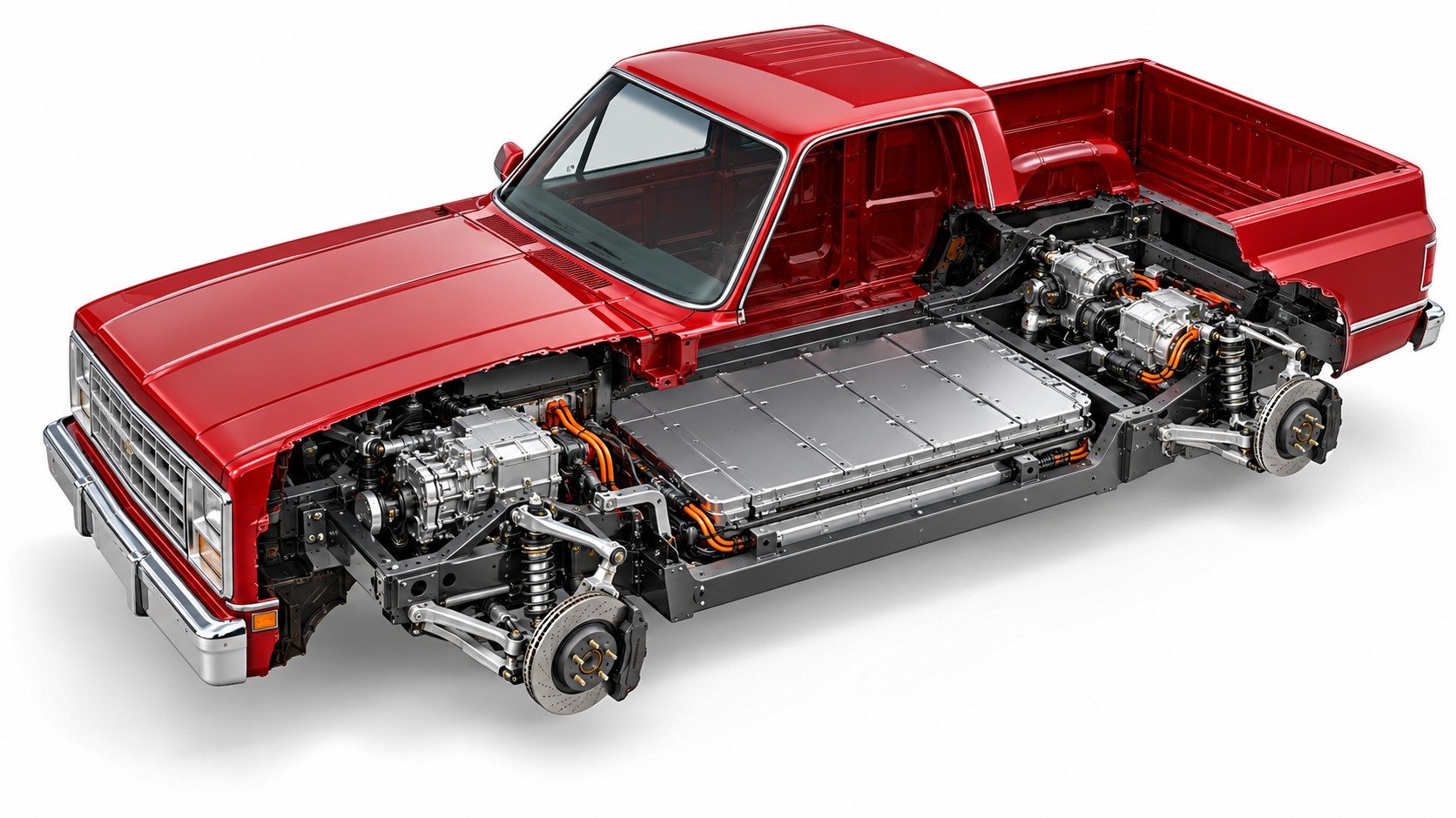 CHEVROLET K10 • SQUARE BODY • EV CUTAWAY
Concept visualization • Final fitment and components vary by project