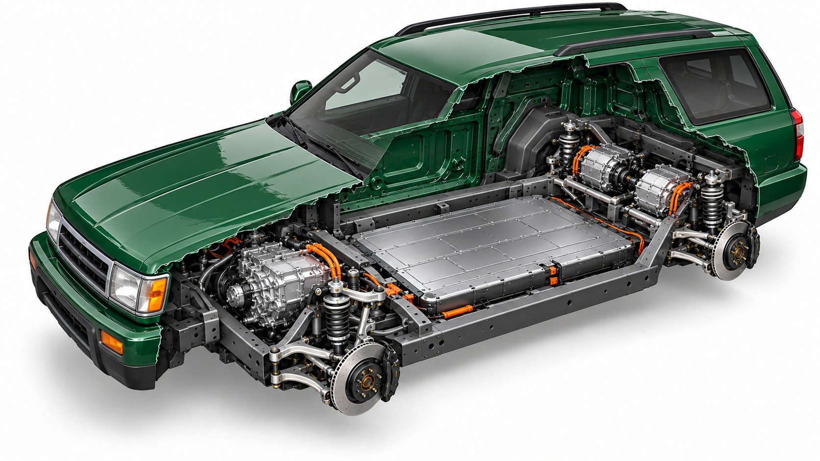 TOYOTA 4RUNNER • EV CUTAWAY
Concept visualization • Final fitment and components vary by project