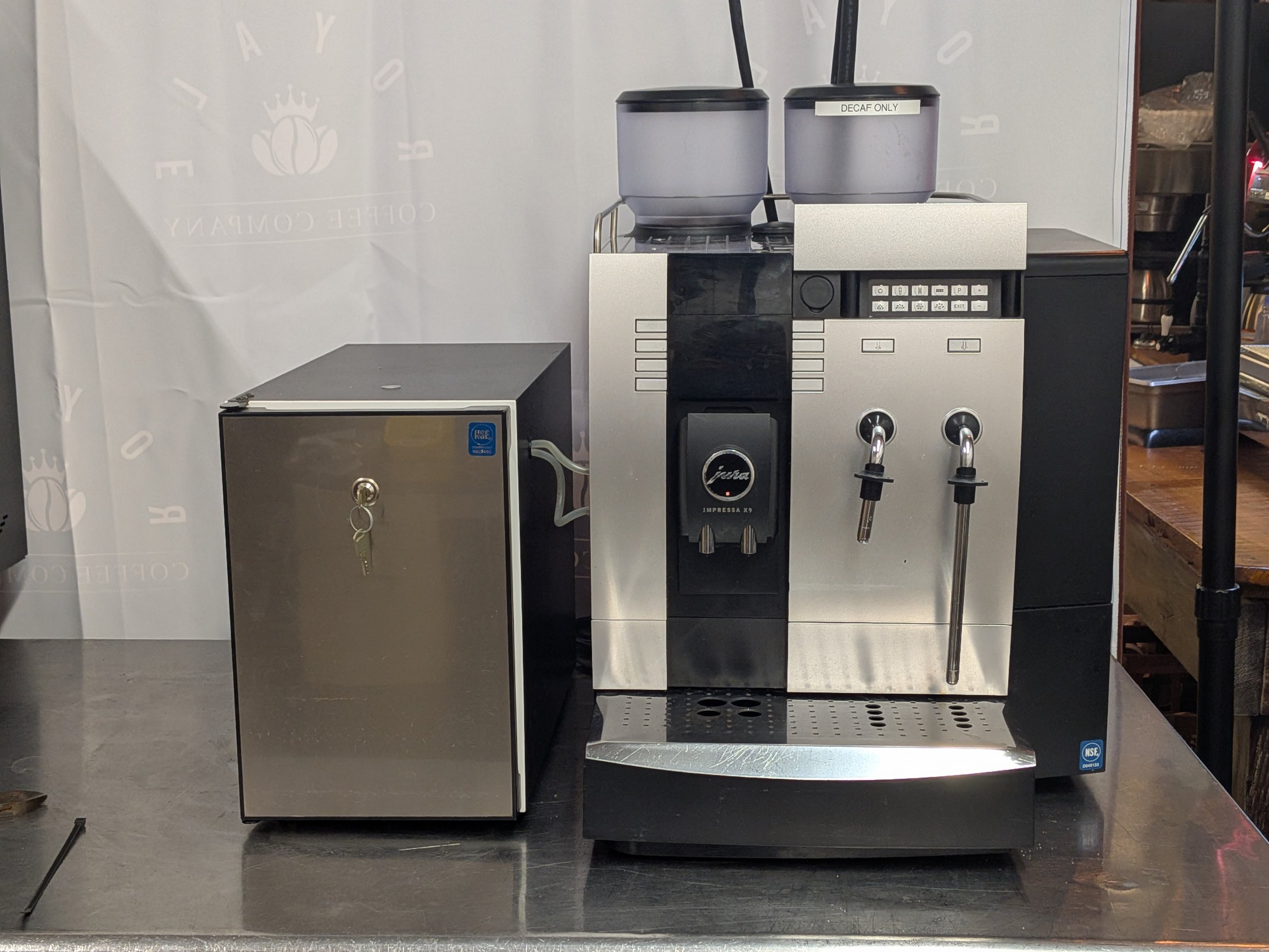 Jura Impressa X9 and Vitrifrigo Milk Fridge