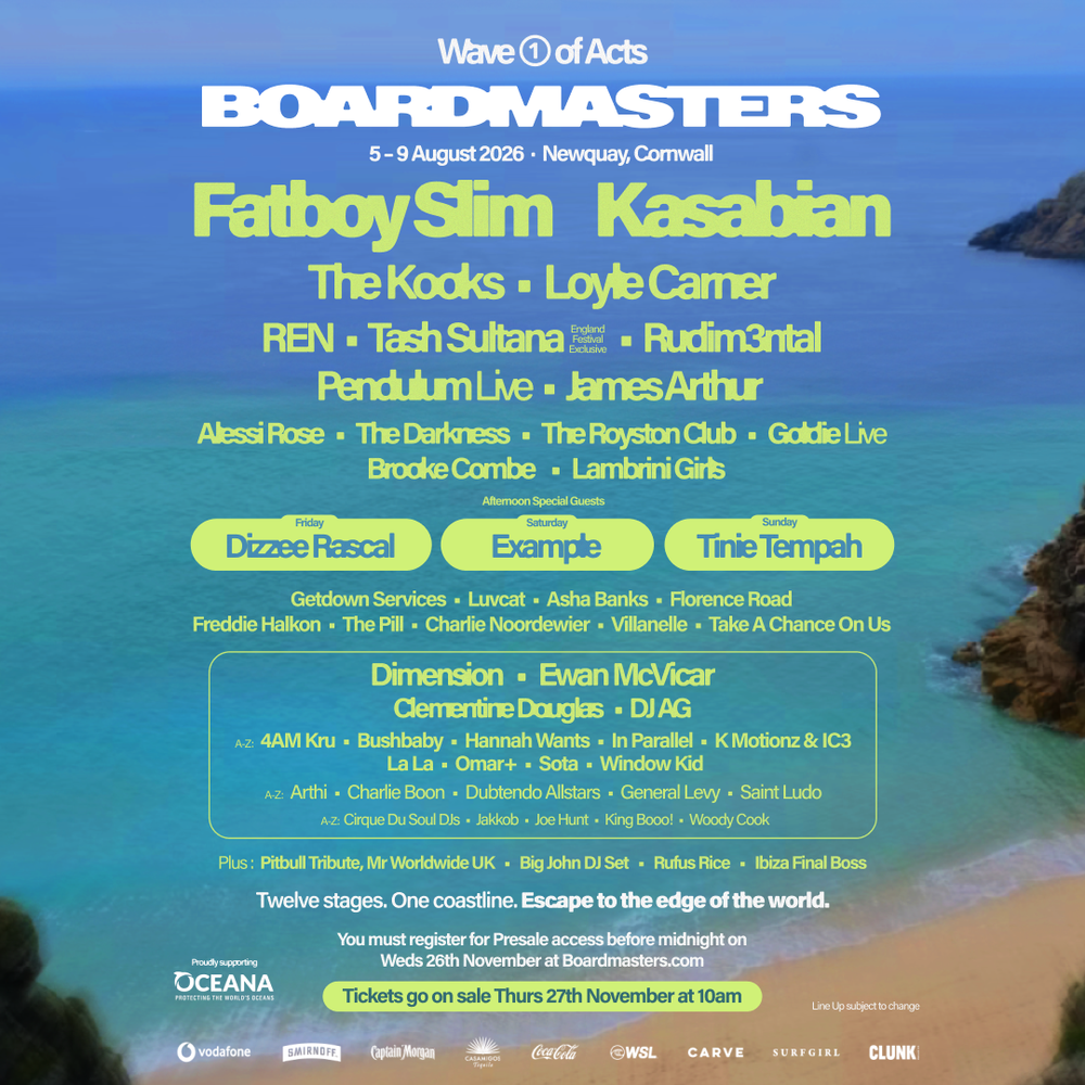 Boardmasters 2025 Lineup: Fatboy Slim, Kasabian and Loyle Carner Lead ...