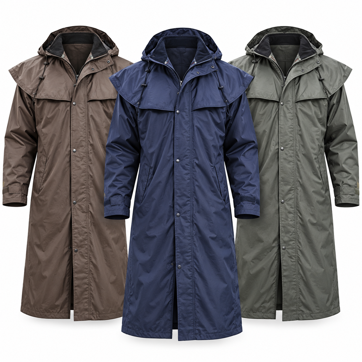 Three Hooded Waterproof Raincoats.png