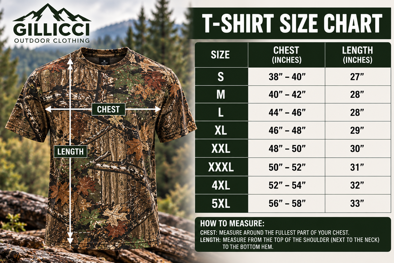 GILLICCI Woodland T-Shirt Size Chart.png