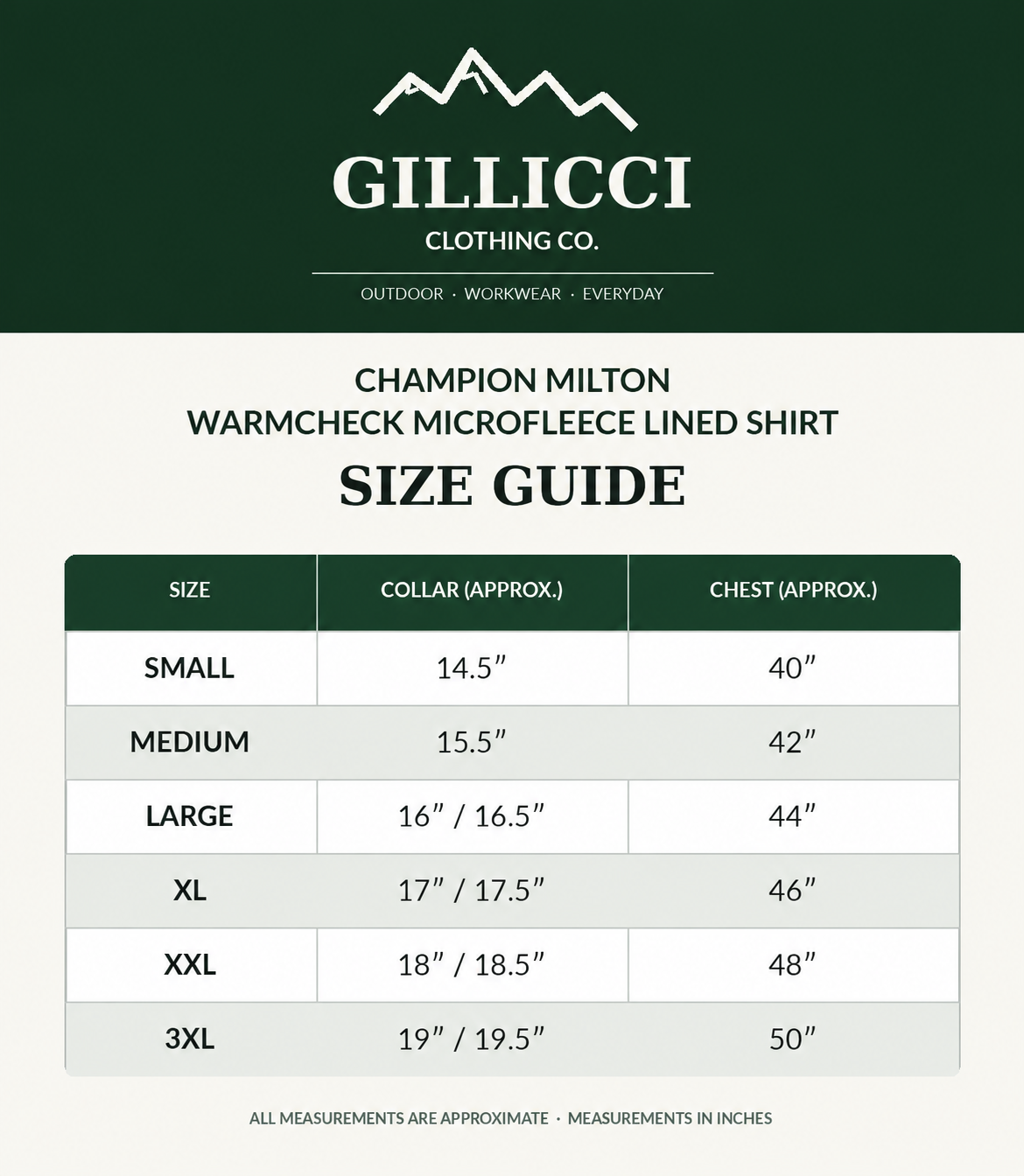 Gillicci Champion Milton Size Guide.png