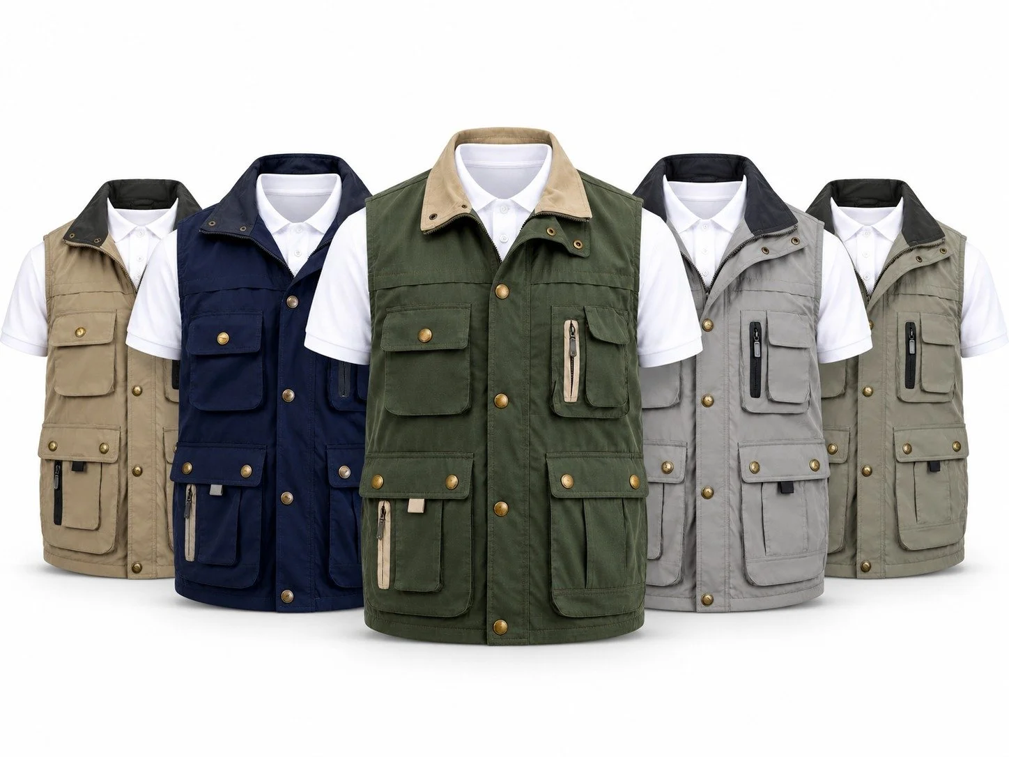 MENS GILLICCI HIKING WALKING SAFARI CASUAL SHOOTING FISHING MULTI POCKET GILET BODYWARMER WAISTCOAT