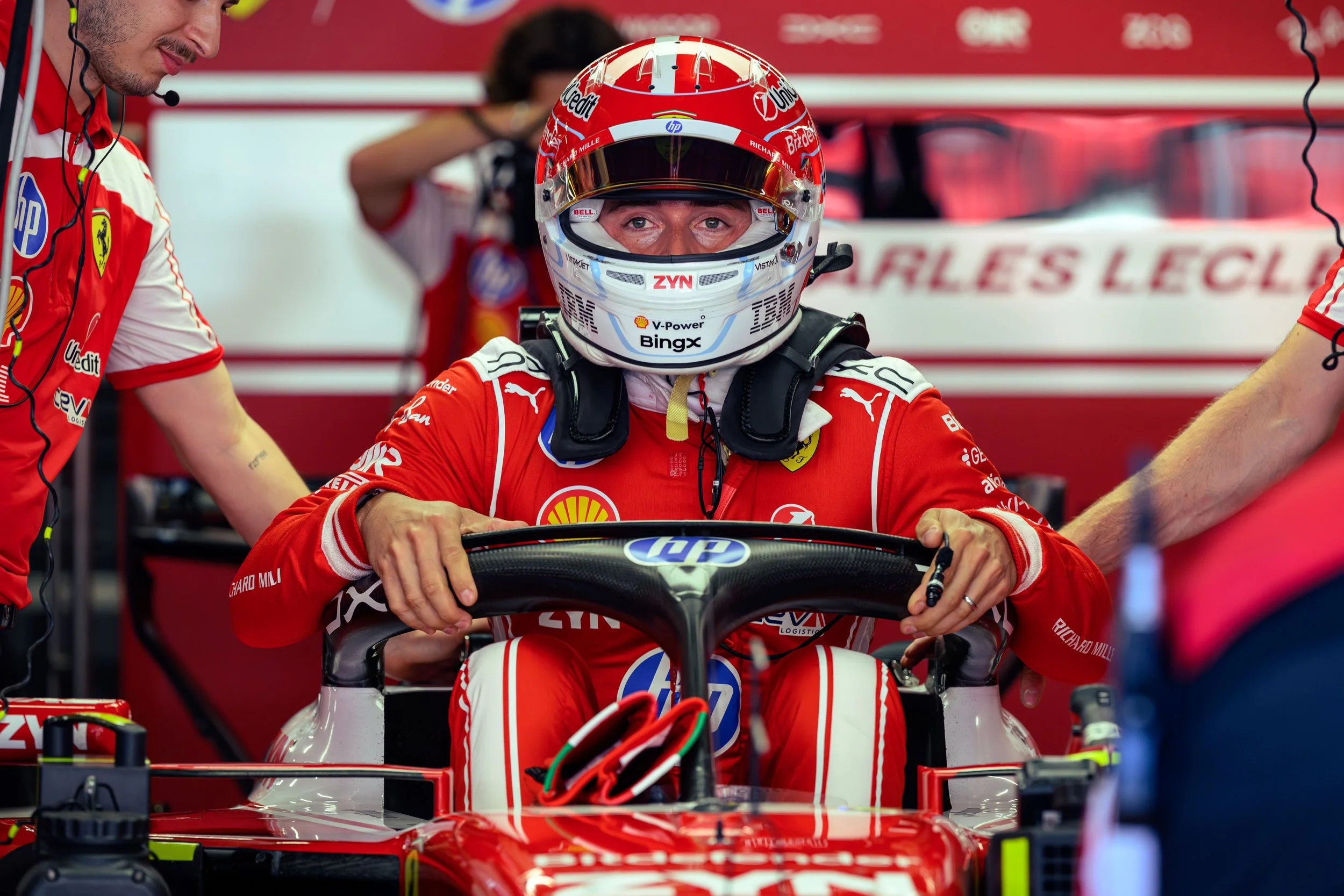 Charles Leclerc before the Barcelona F1 Grand Prix
